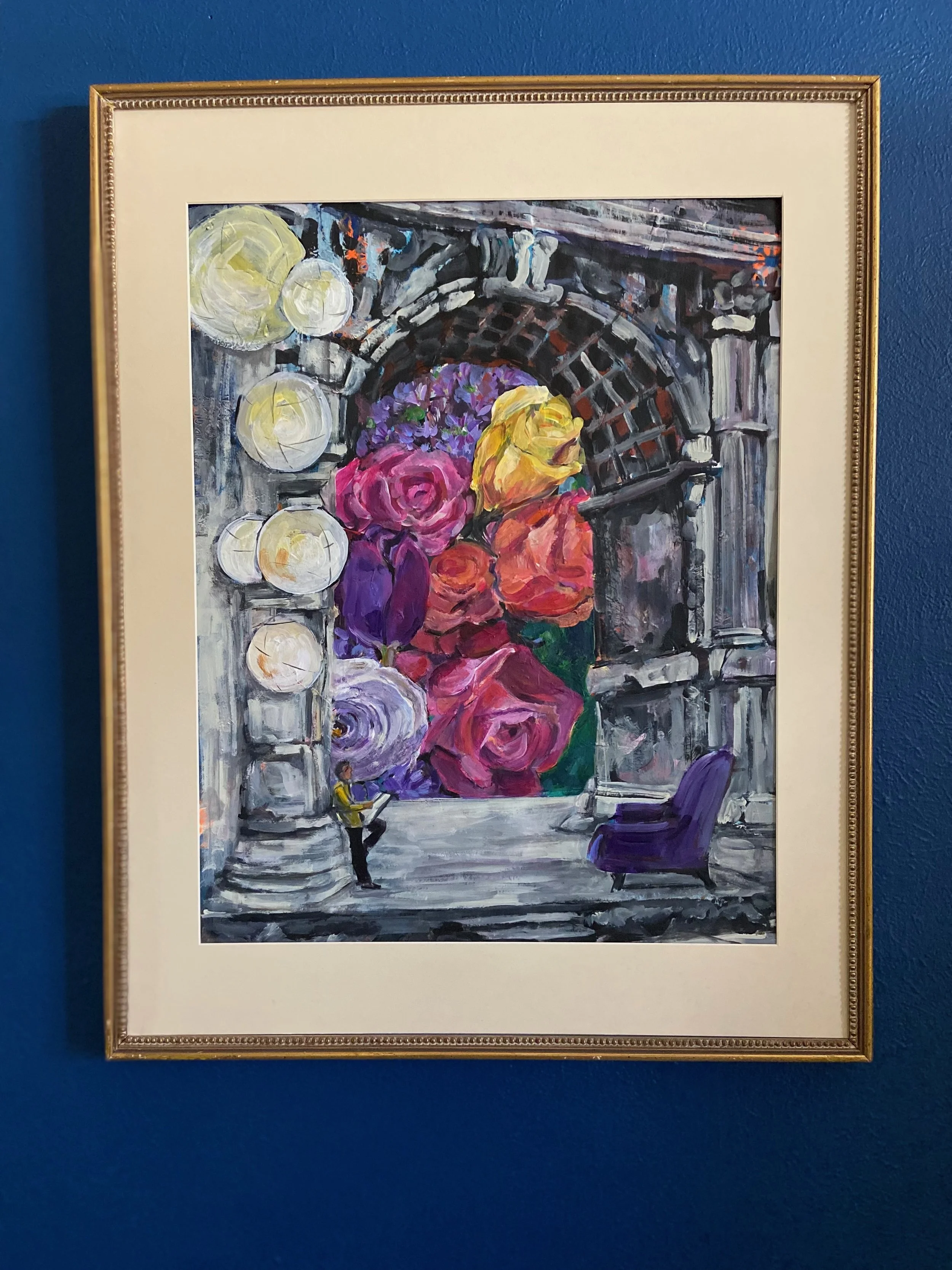 I Brought you Flowers- acrylic on paper, 26x20in. , $1200