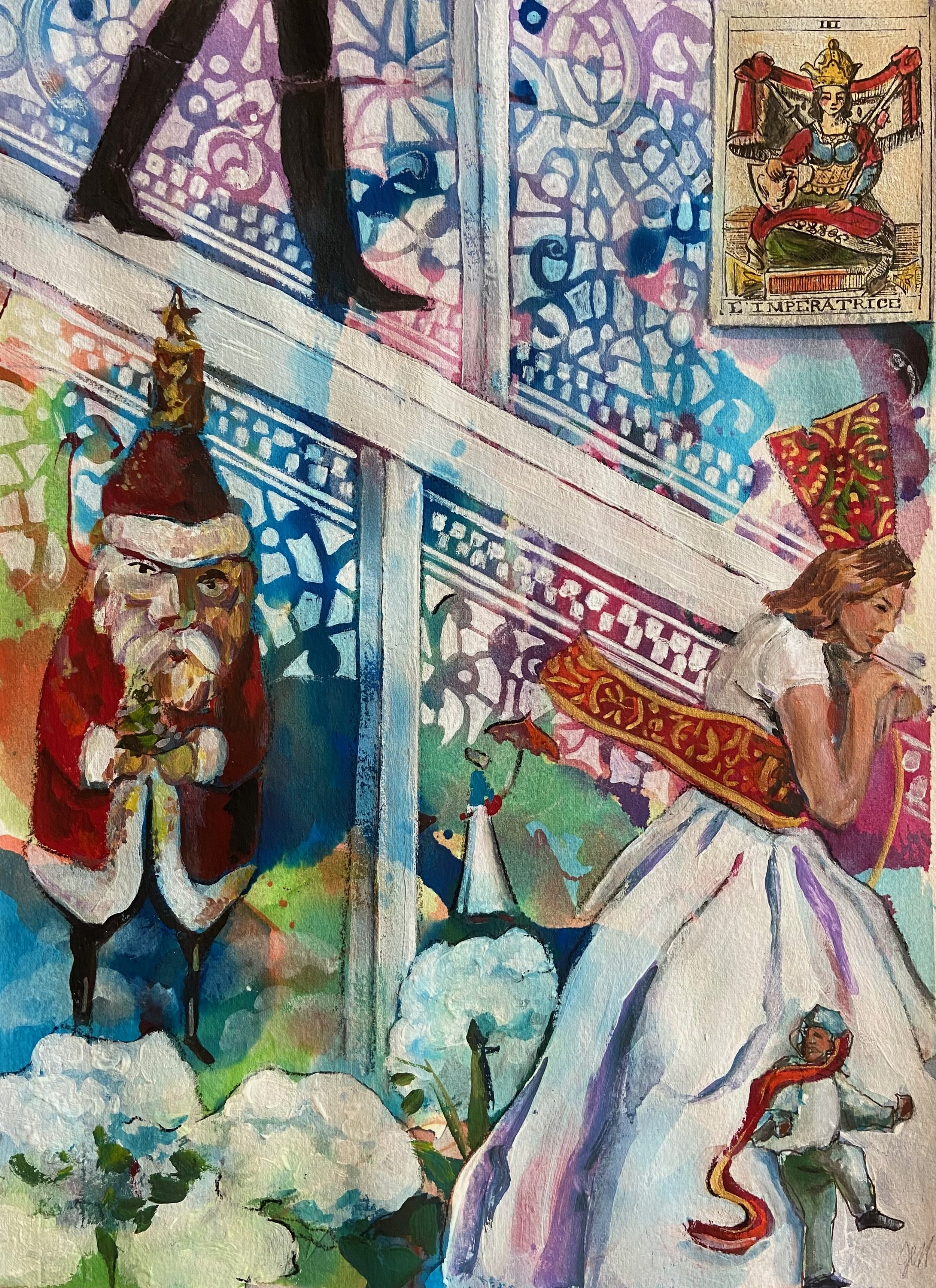  The Empress- acrylic on paper, 16x12in., $800
