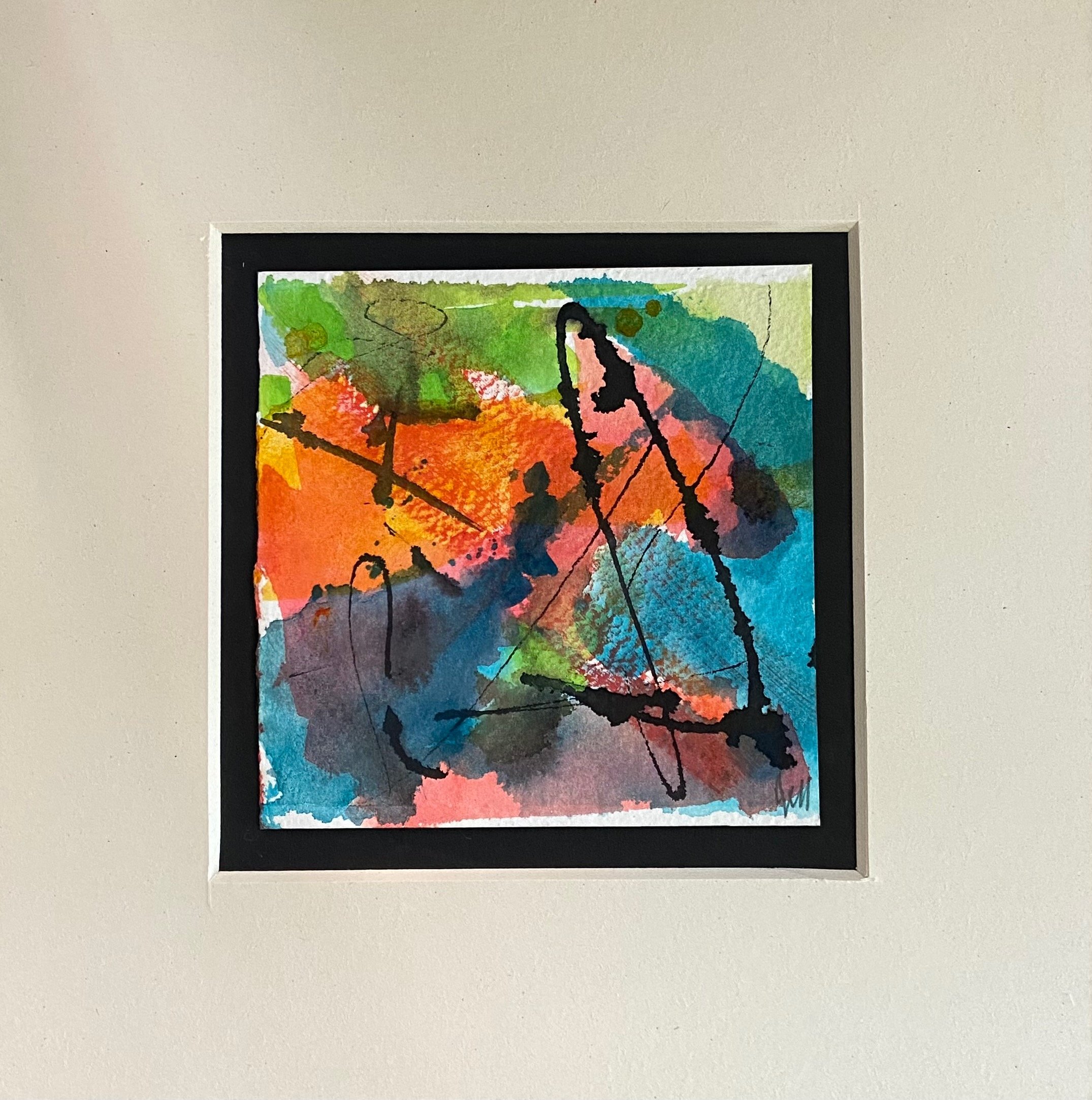 Under Asbpestos Skies - 5x5in.(image),10x10in.(matt), watercolor, ink. $45