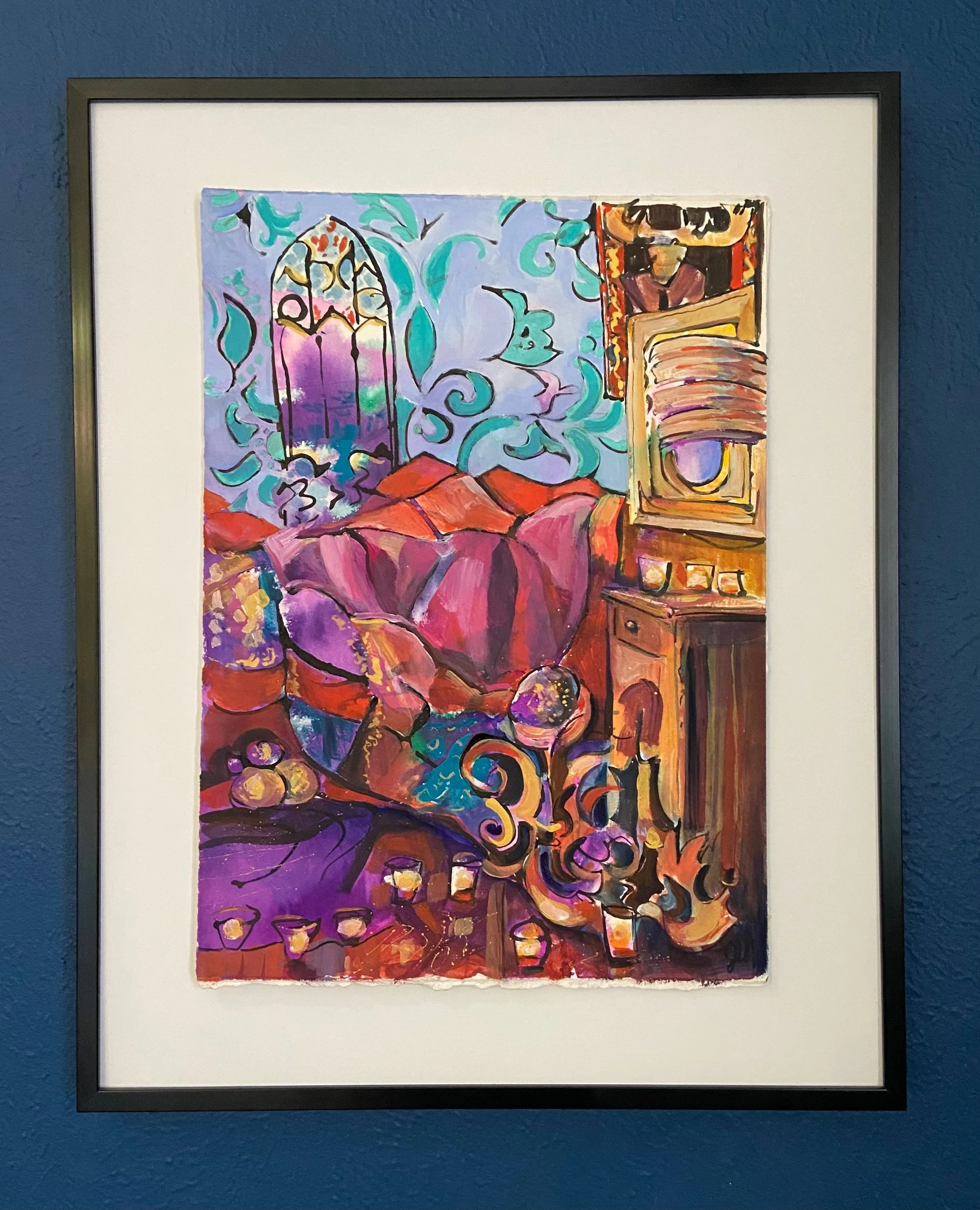  Gypsy Caravan- acrylic on paper, 16x12in., $800