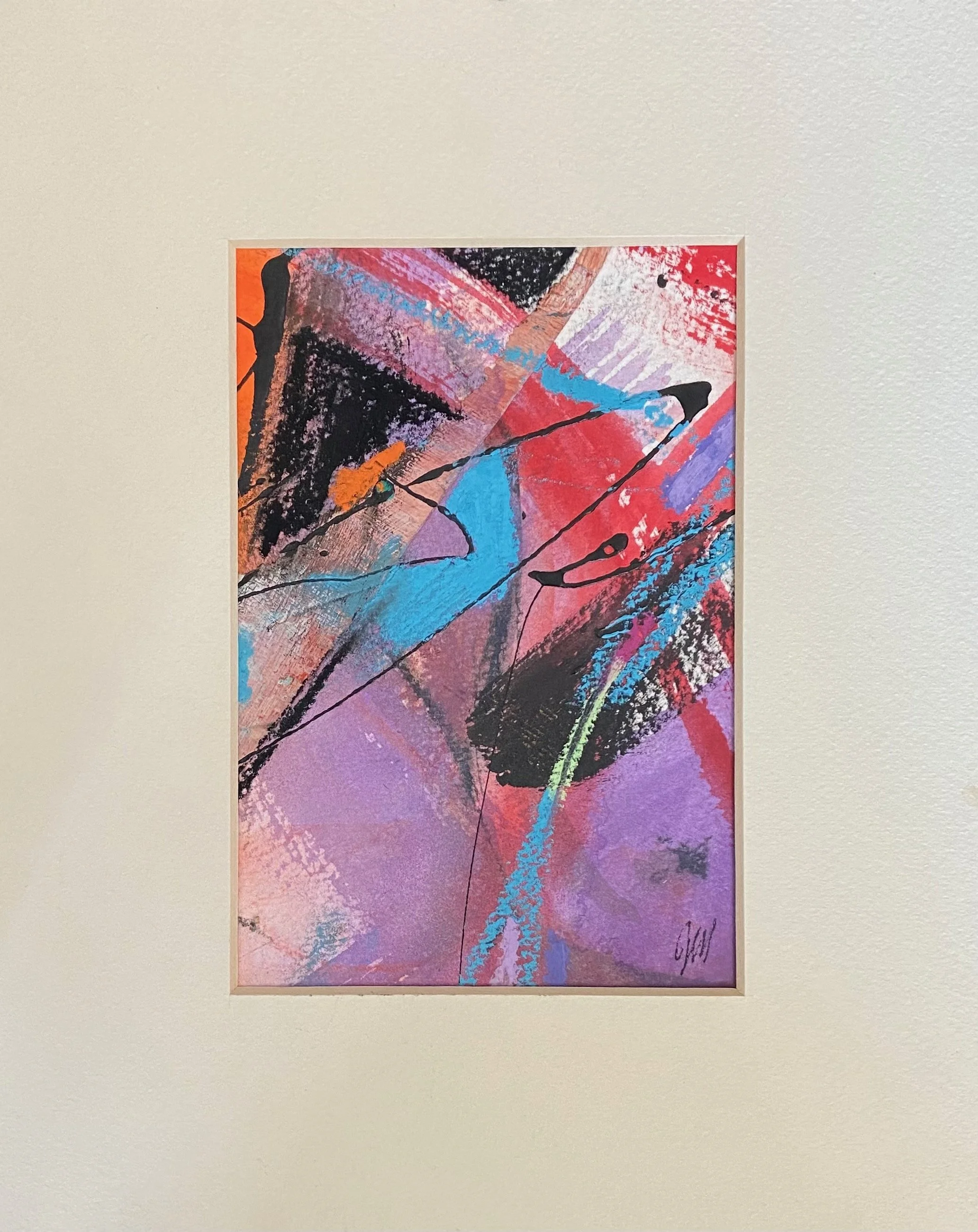 Debutant - 4.5x6.5in.(image),8x10in.(matt), watercolor, ink, oil pastel. $45