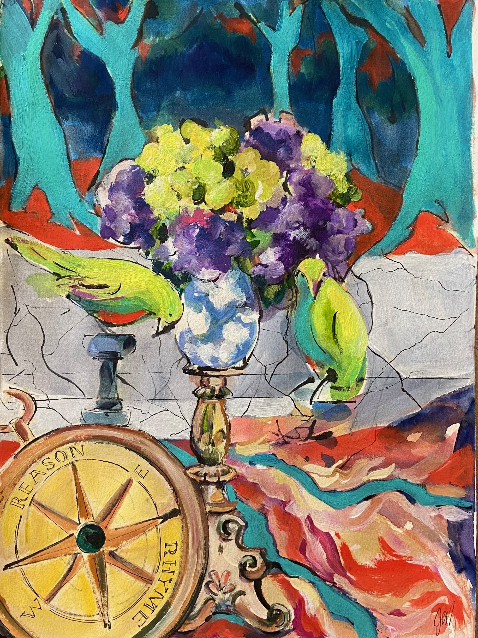  Reason and Rhyme - acrylic on paper, 16x12in., $800
