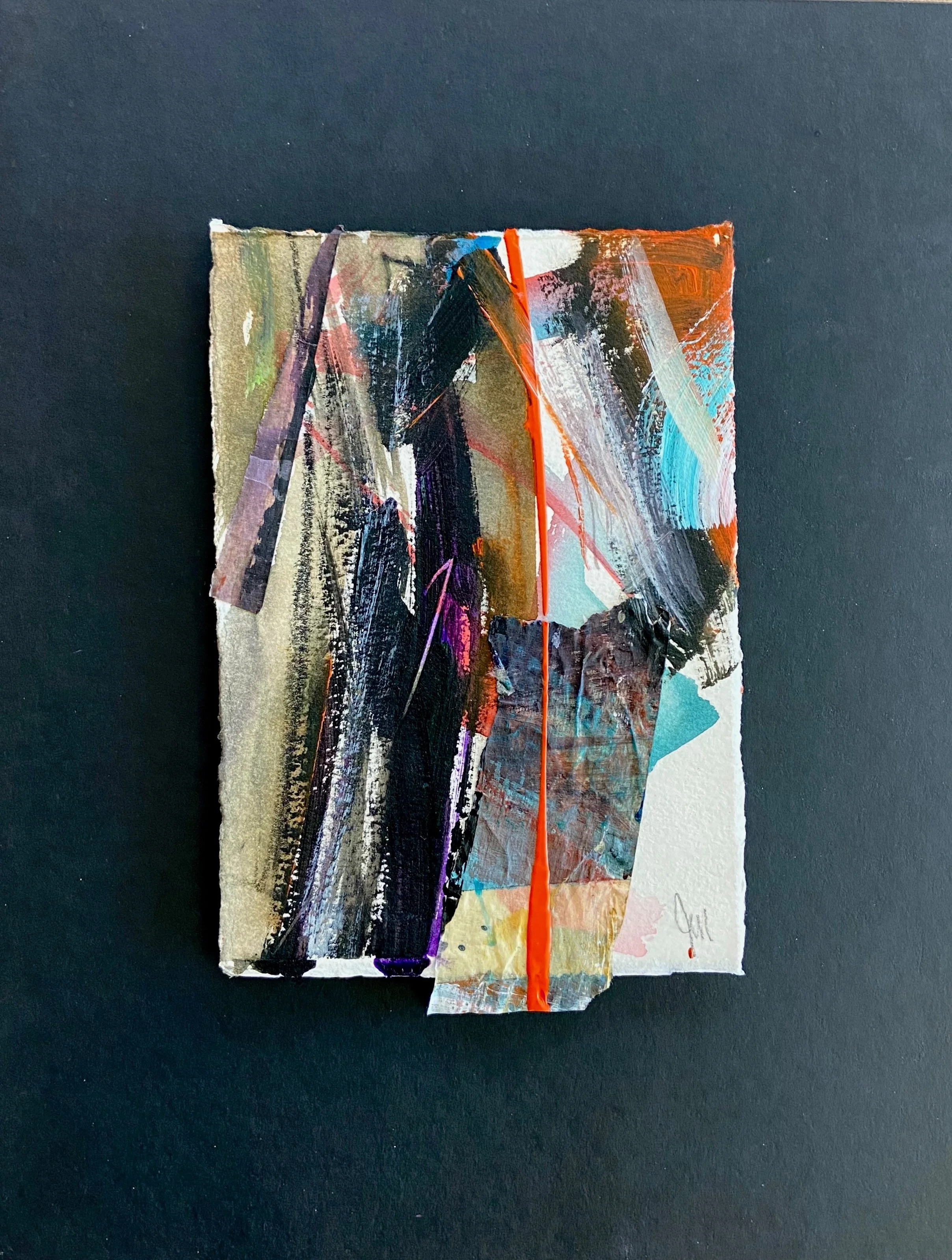 Gossamer Veil- 8x6in.(image), 14x11in.(matt),collage, acrylic. $75