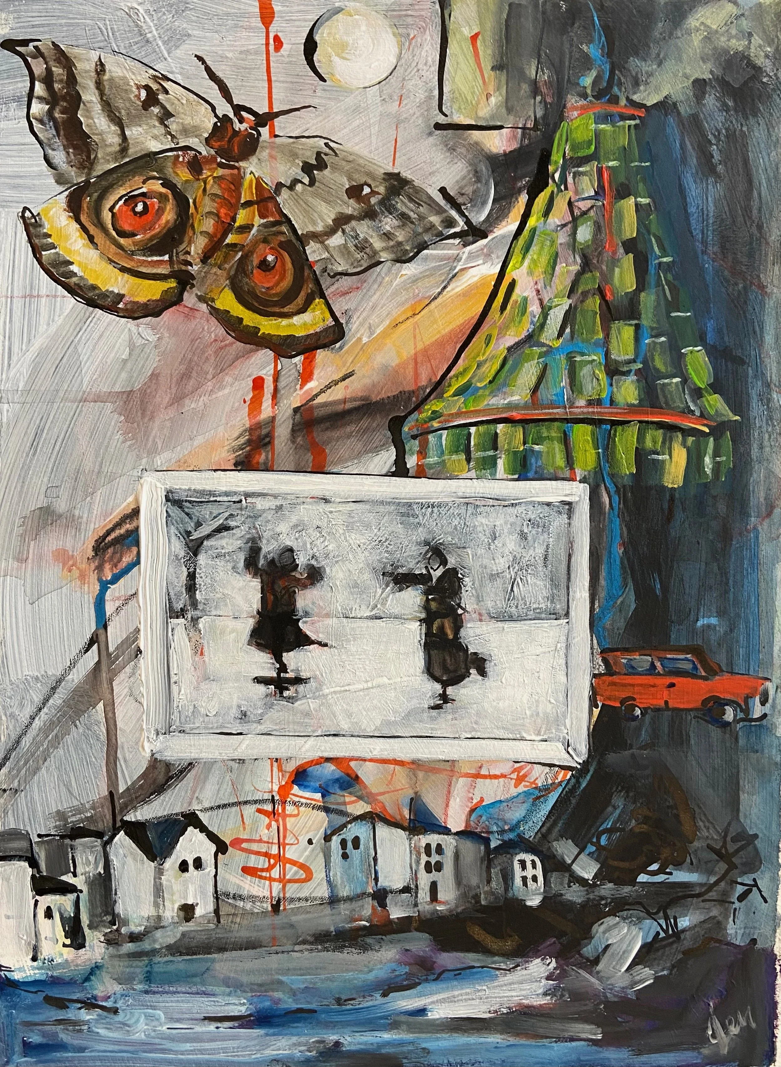  Dancing Above it All- acrylic on paper, 16x12in., $800