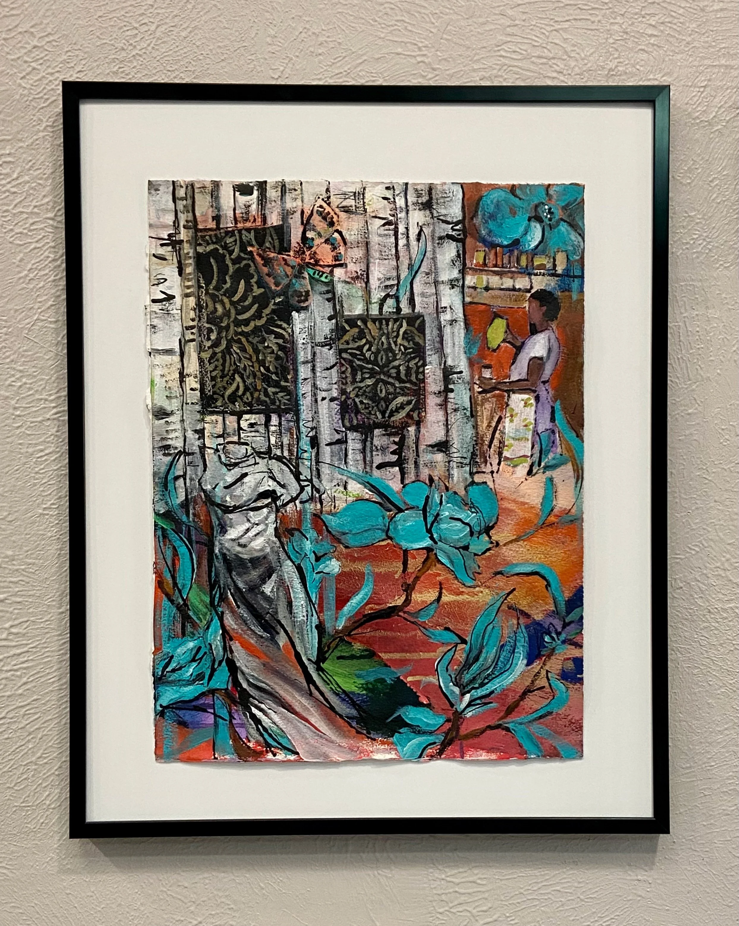  Someone's in the Kitchen- acrylic on paper, 16x12in., $800