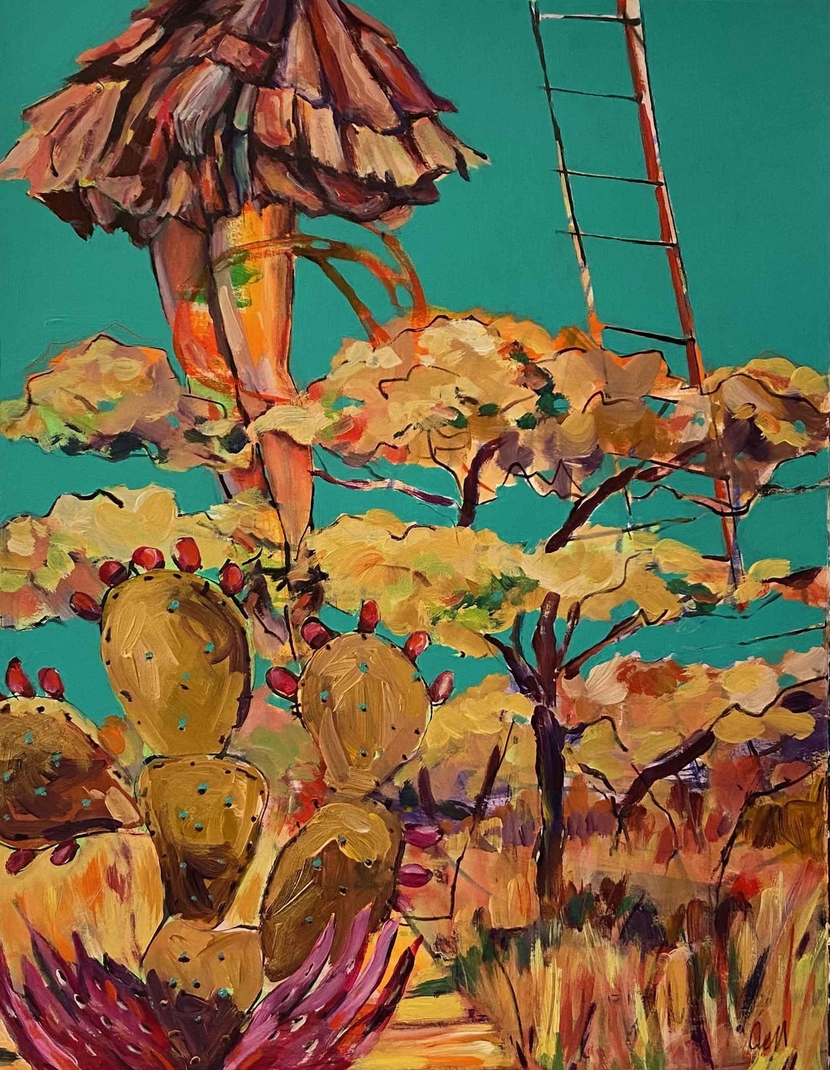 Alice in Africa - acrylic on paper, 26x20in. , $1200