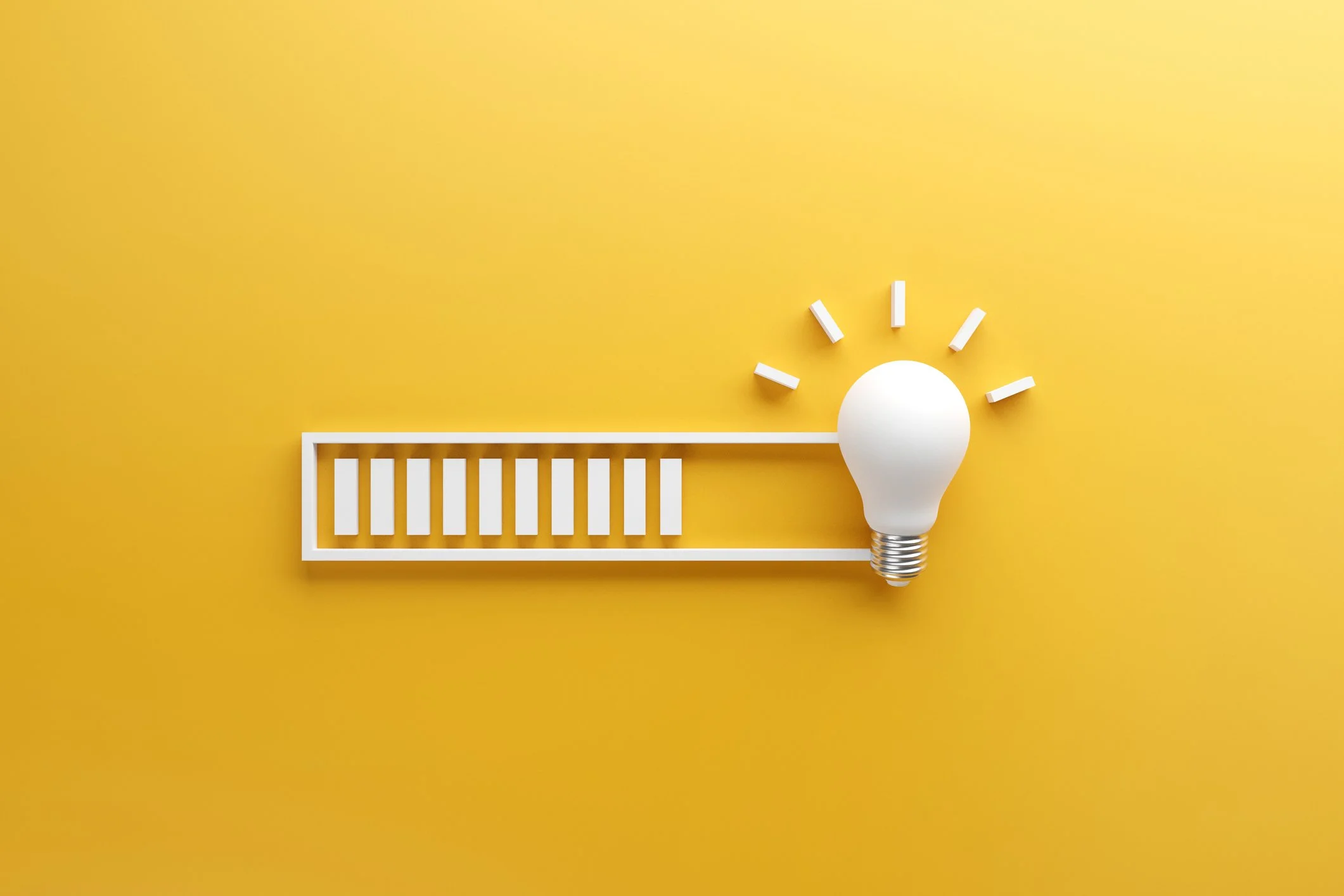 An image of a lightbulb to abstractly reflect an article about trends from the 2023 M+R benchmarks
