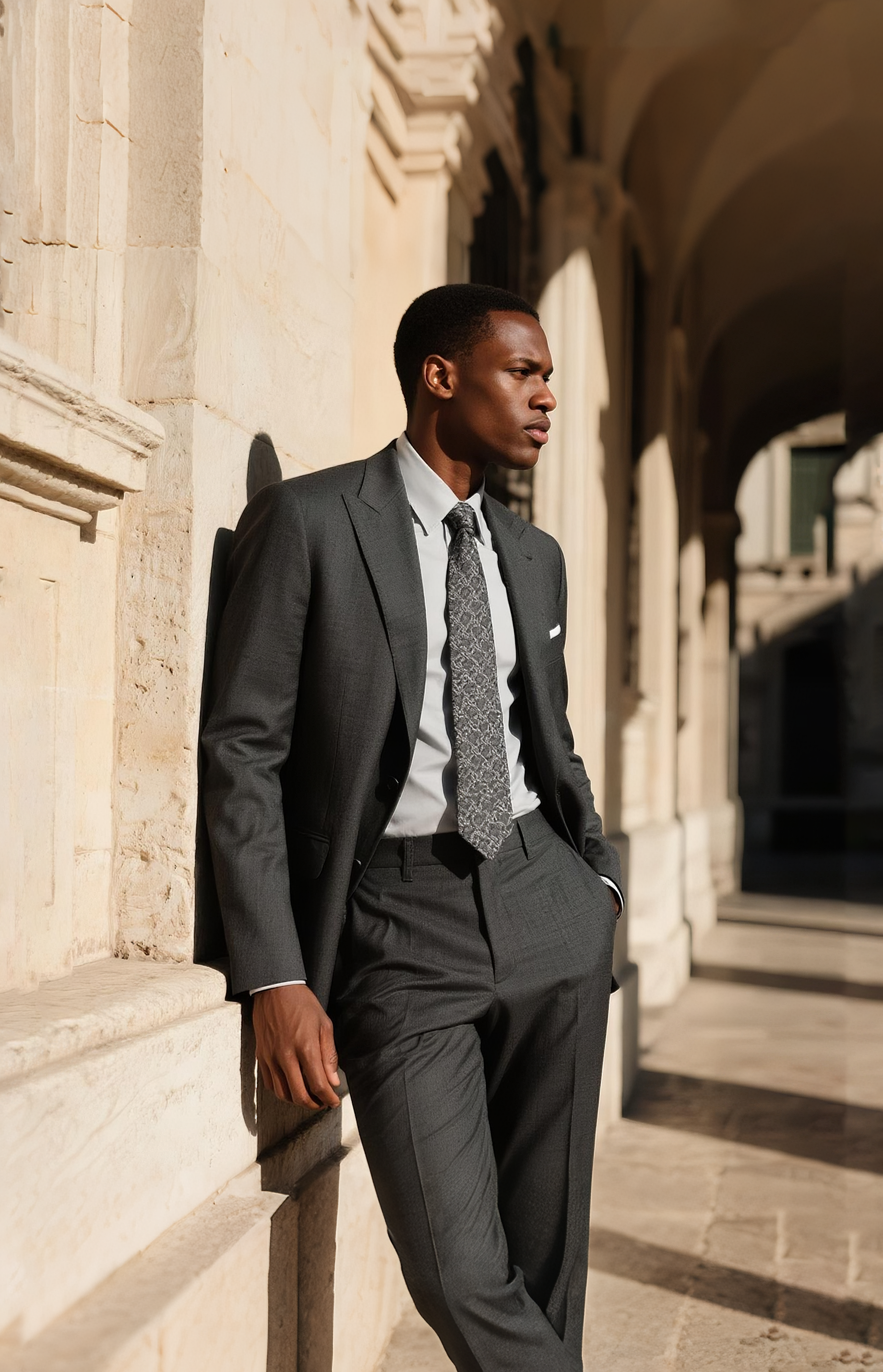 Classic Charcoal Gray Italian Wool Suit $895