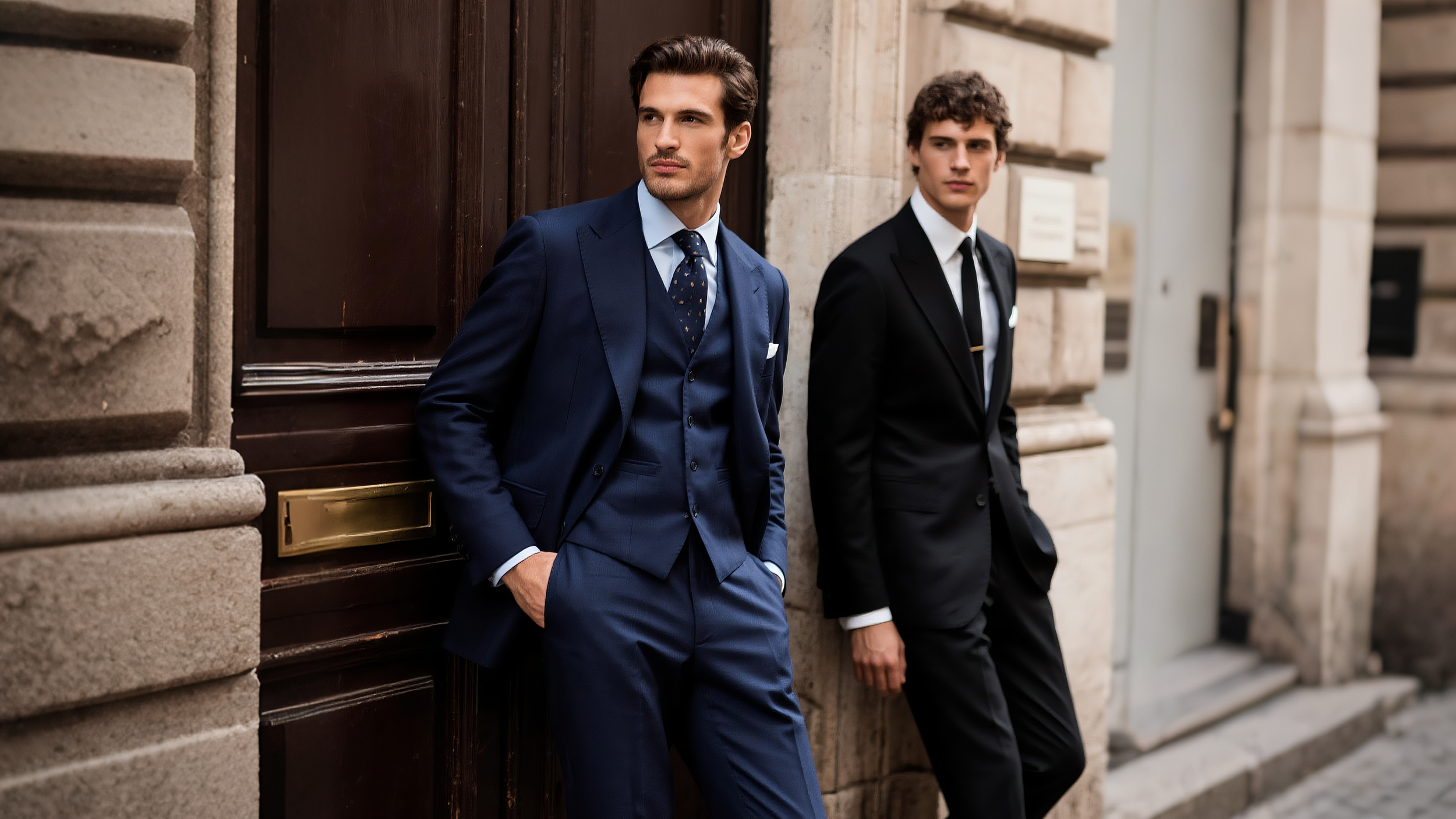 Gorgeous 3 Piece Cobalt Blue Suit, and a Deep Navy 2-Piece Suit. Made with 100% Italian Wool. $995 3-Piece Suit - $795 2-Piece  Suit