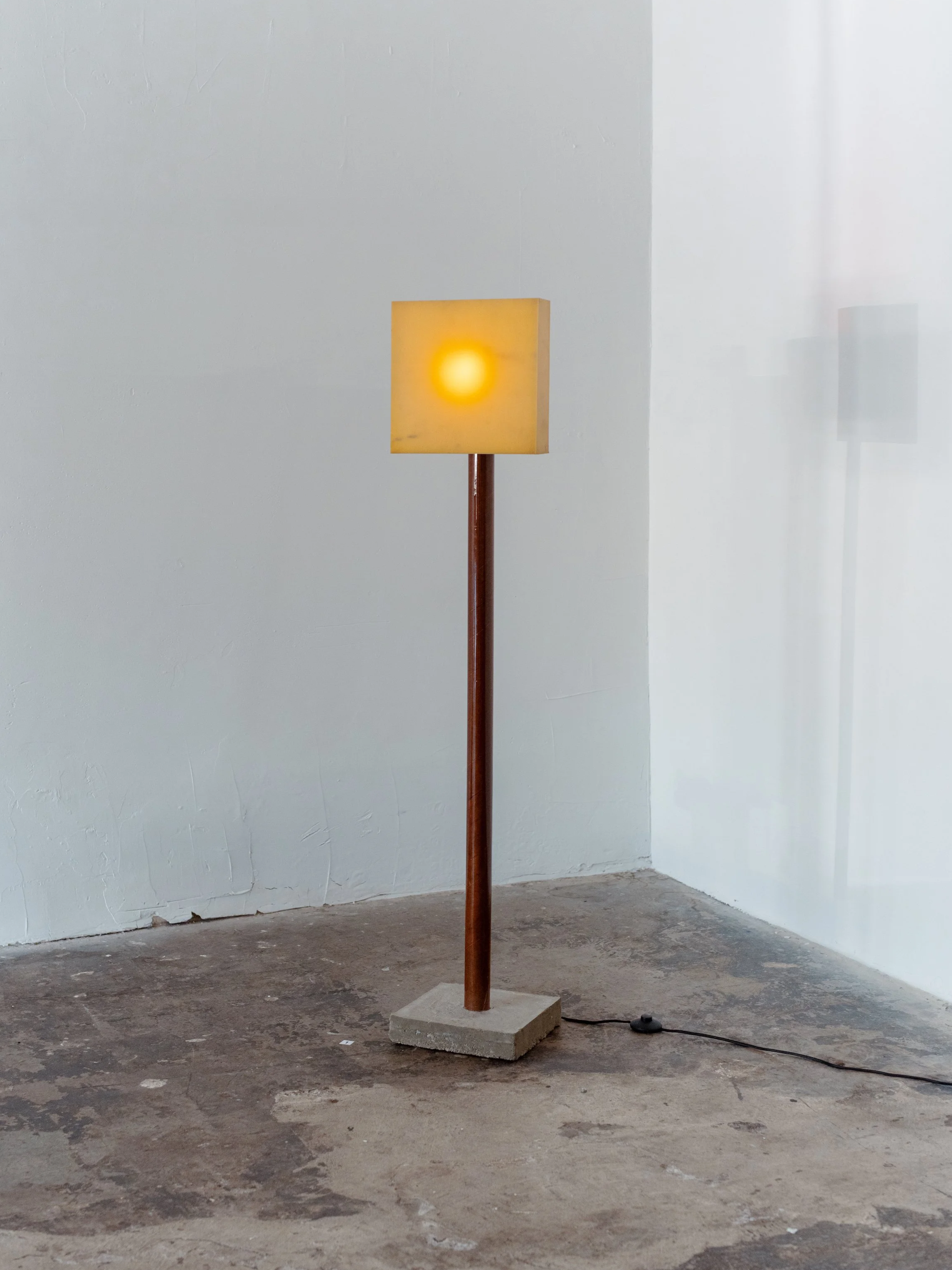 Being, Having, Appearing 
2026
Cement, cardboard tube, foam, resin, lighting components
61 x 12 x 11.5 in.