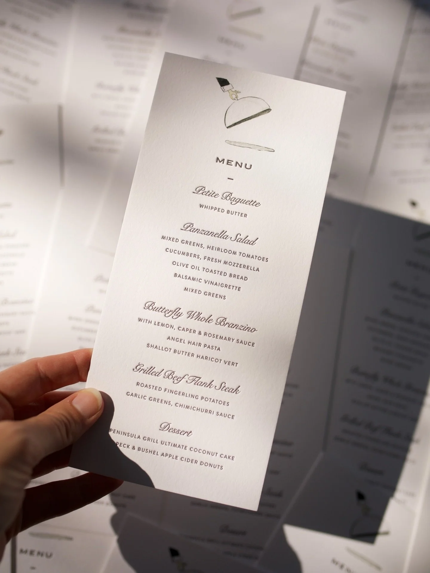 The little details are what makes each wedding special. Letterpressed menus for @elevate.events with a hand drawn illustration by the brides sister.

#weddingmenu #letterpress #springwedding #papergoods #weddingdetails