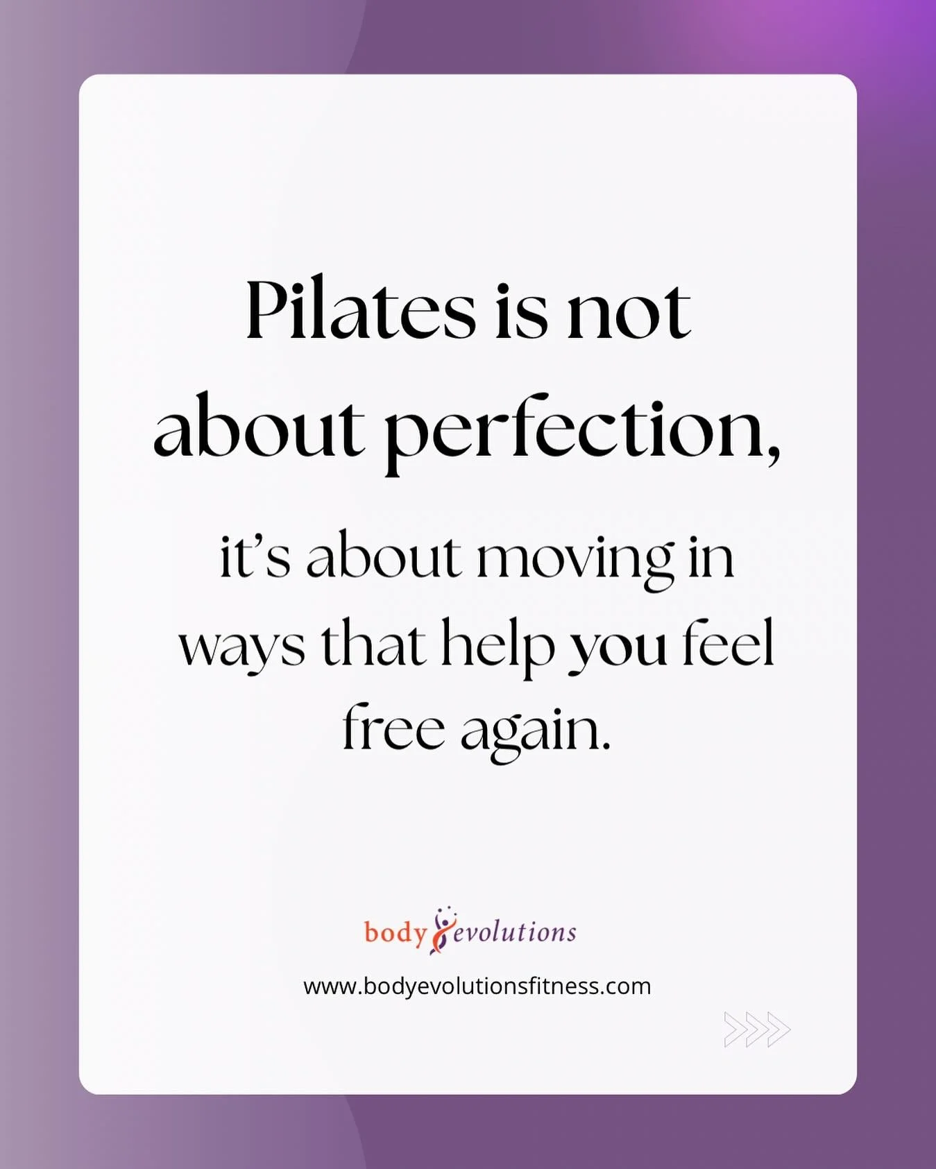 Pilates is not about perfection, it&rsquo;s about moving in ways that help you feel free again. As you get older, you realize that freedom of movement is so important. We&rsquo;re here to help make your days easier so that you can enjoy doing the thi