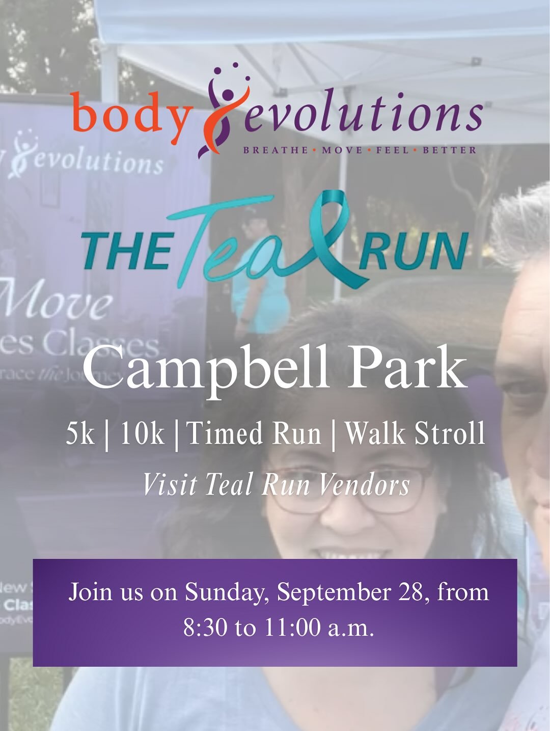 We&rsquo;re lacing up for the Teal Run 💙💚 and we&rsquo;d love to see you there!

 It&rsquo;s happening Sunday, Sept 28th at Campbell Park &mdash; a morning of movement, connection, and supporting ovarian cancer awareness. Come and support the runne