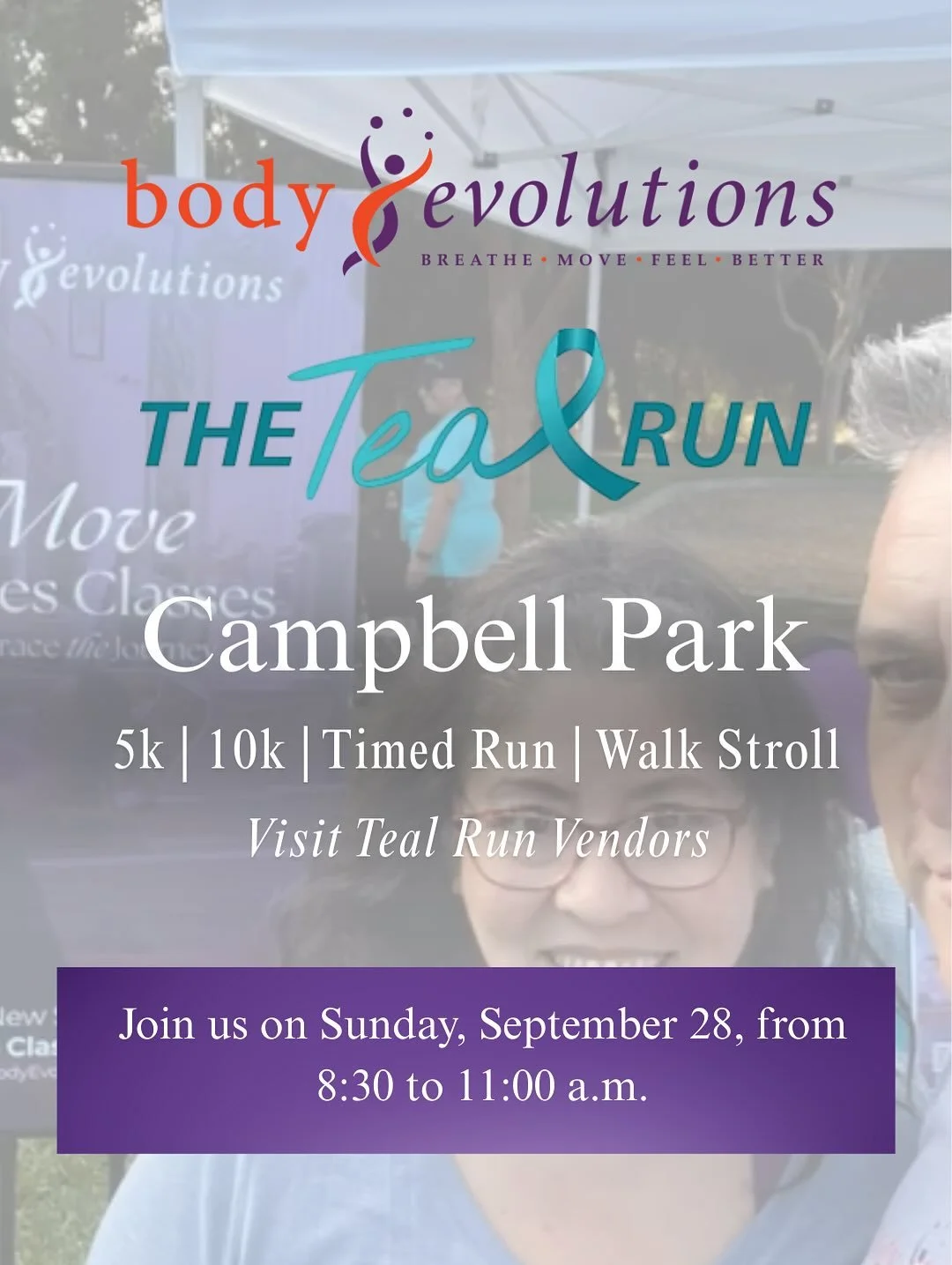 We&rsquo;re lacing up for the Teal Run 💙💚 and we&rsquo;d love to see you there!

 It&rsquo;s happening Sunday, Sept 28th at Campbell Park &mdash; a morning of movement, connection, and supporting ovarian cancer awareness. Come and support the runne