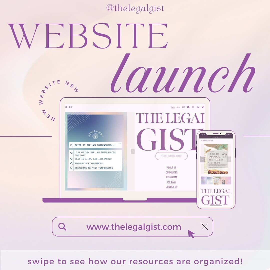 THELEGALGIST.COM is LIVE! 🪄 link in bio! 

swipe to see how our website is organized. your one-stop shop for all our resources, podcast, and community! so excited to share with you all the upcoming initiatives we have planned! 🤍