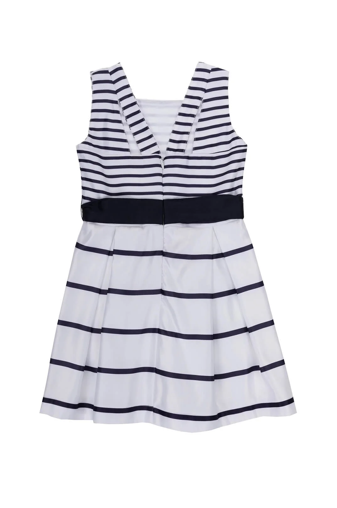 Navy and White Striped Satin Dress by UBS2