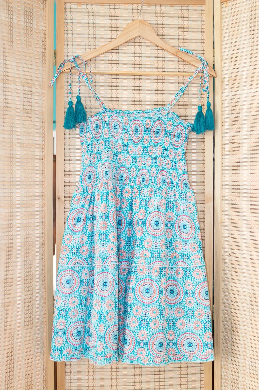 princess polly baby blue dress Antique Classic Lisbon Blue Azulejo Tile Floral Pattern Lisbon A-Line Dress