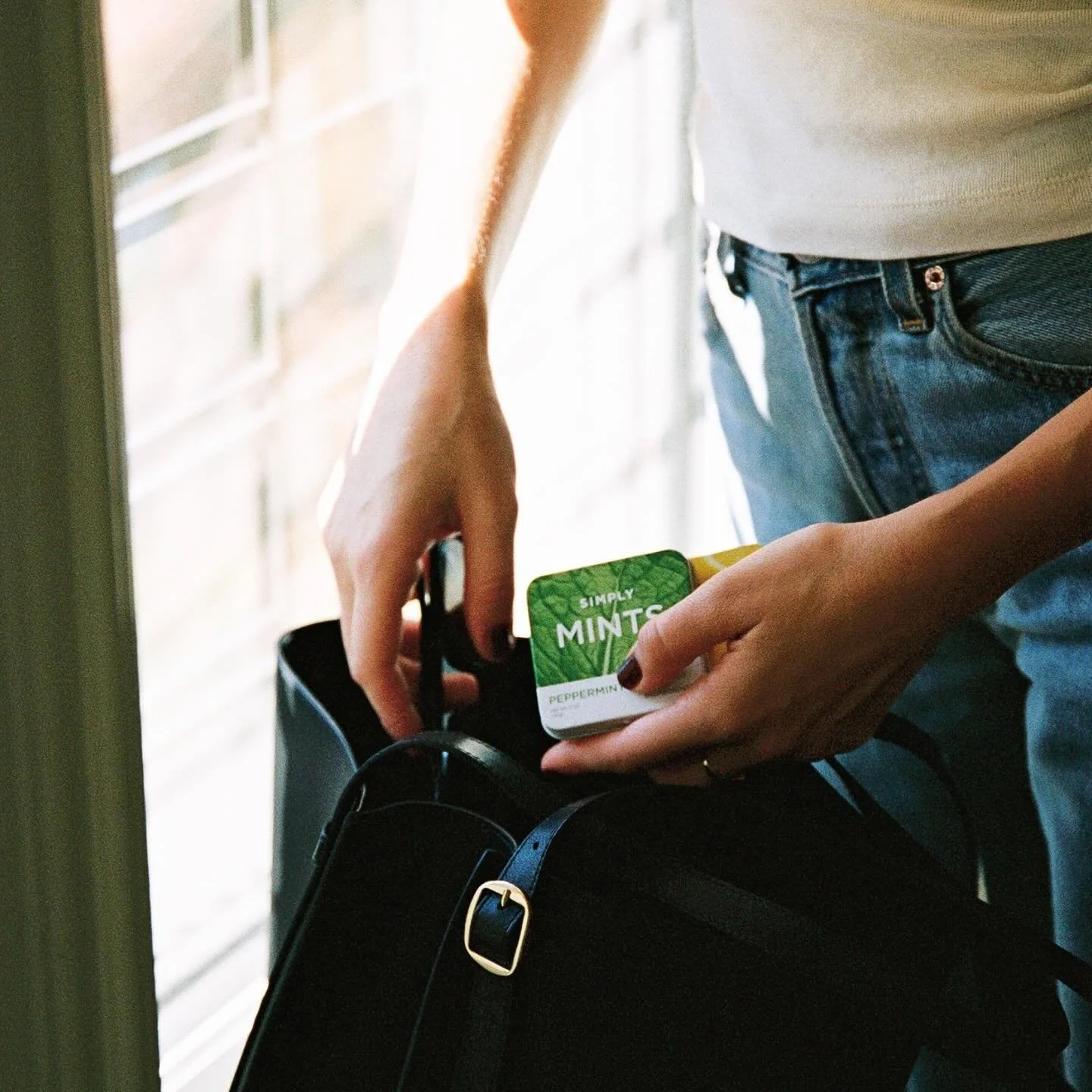 Simply Mints in the bag &mdash; for those in-between moments where clarity, breath, and presence matter. 🌿