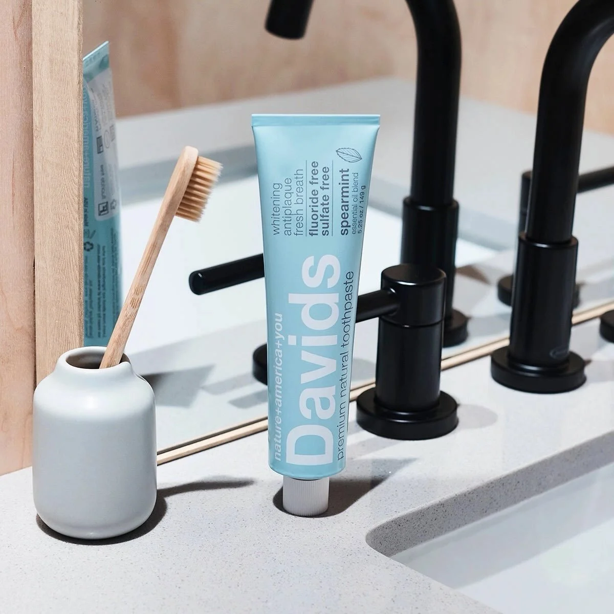 A little swap that makes a big difference in your daily routine ✨ Shop David&rsquo;s toothpaste @lunadelmar.co