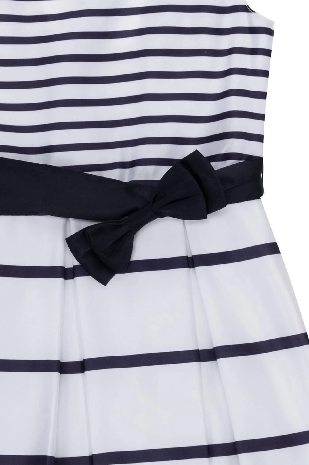 Navy and White Striped Satin Dress_lunadelmar
