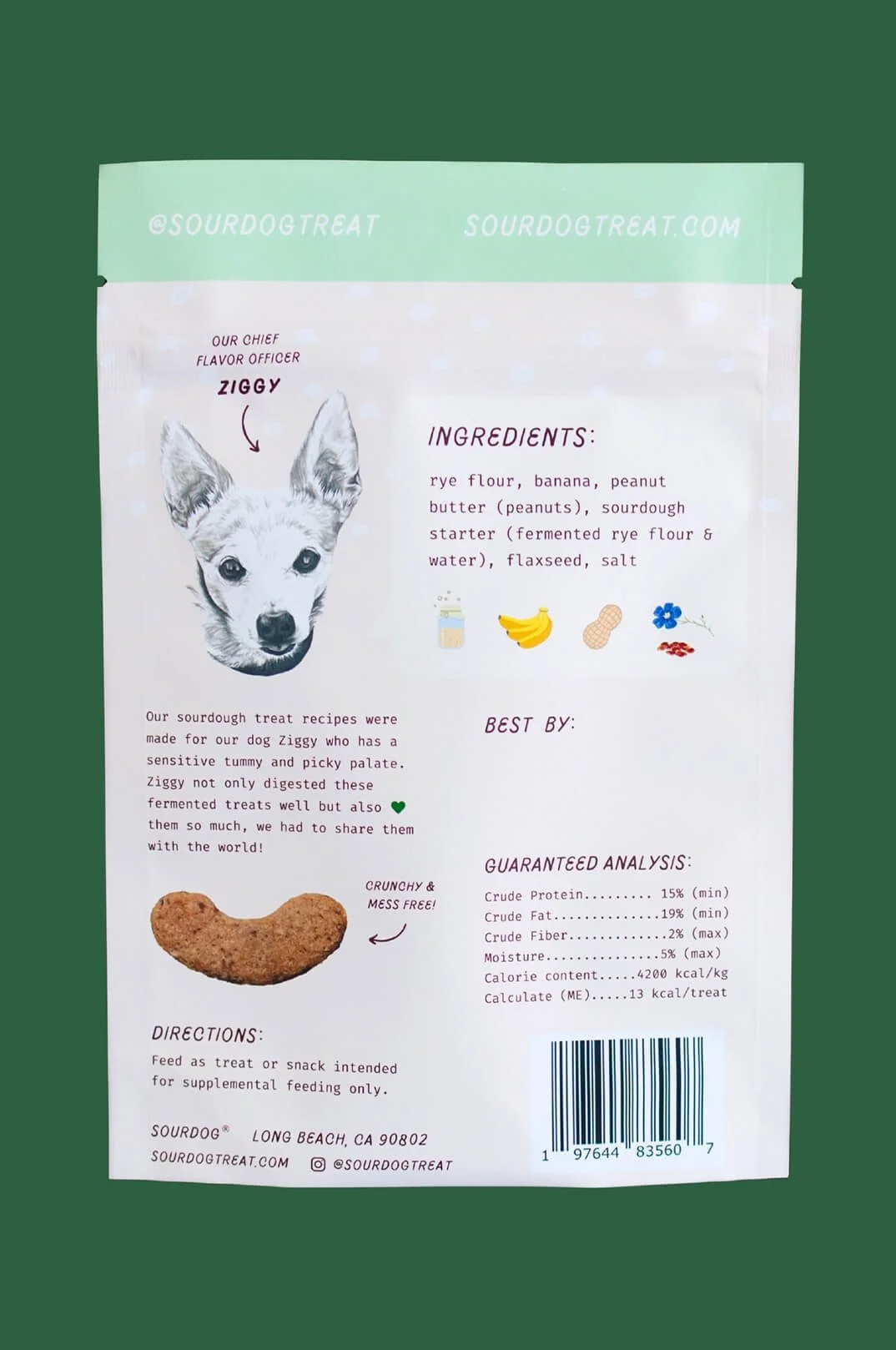 Organic Go Bananas dog treats by Sourdog