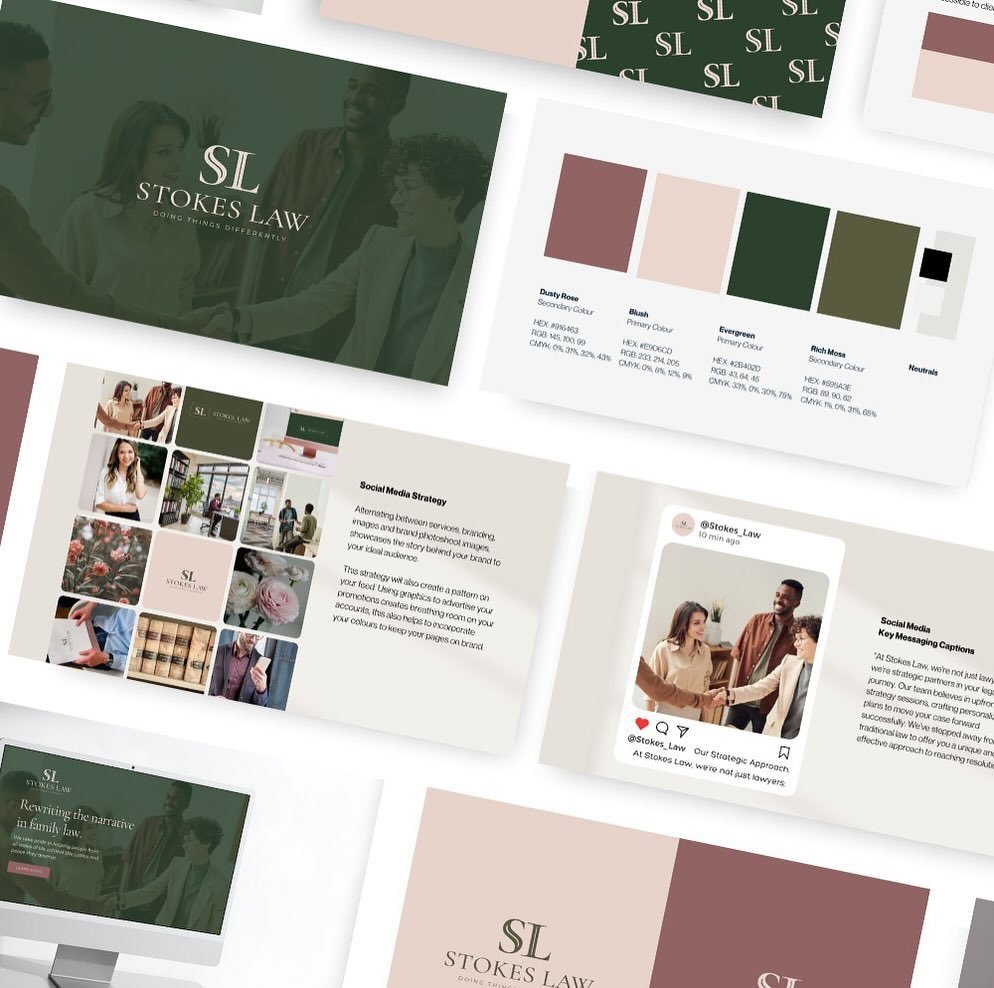 A recent brand strategy project inspired by pinks, greens and florals. 👩&zwj;⚖️🧑&zwj;💼 Always a pleasure to work with businesses outside of the creative industry. ➡️Generally these businesses need my support the most!

Work with me to build your f