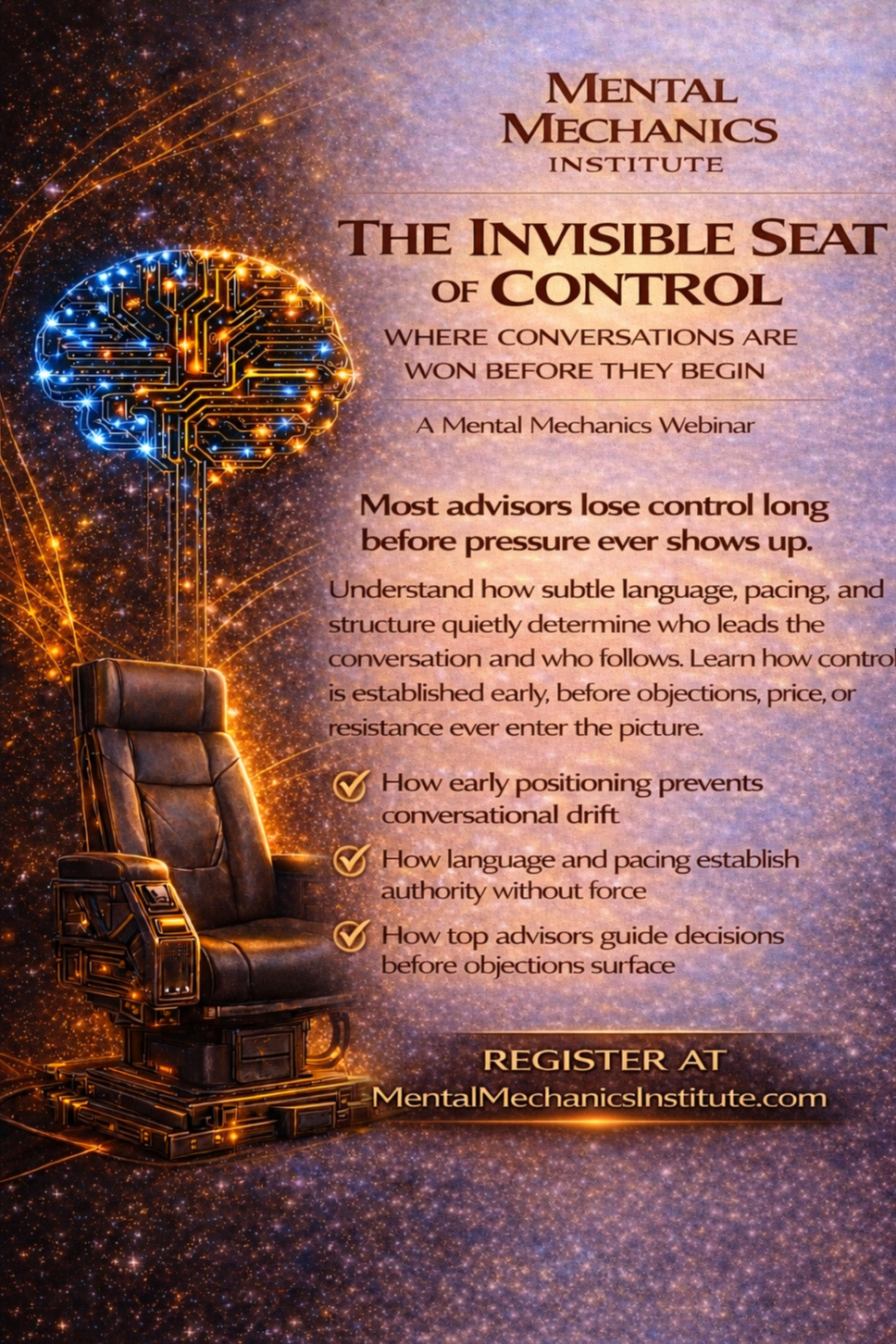 Workshop: Invisible Seat of Control: Where Conversations Are Won Before They Begin