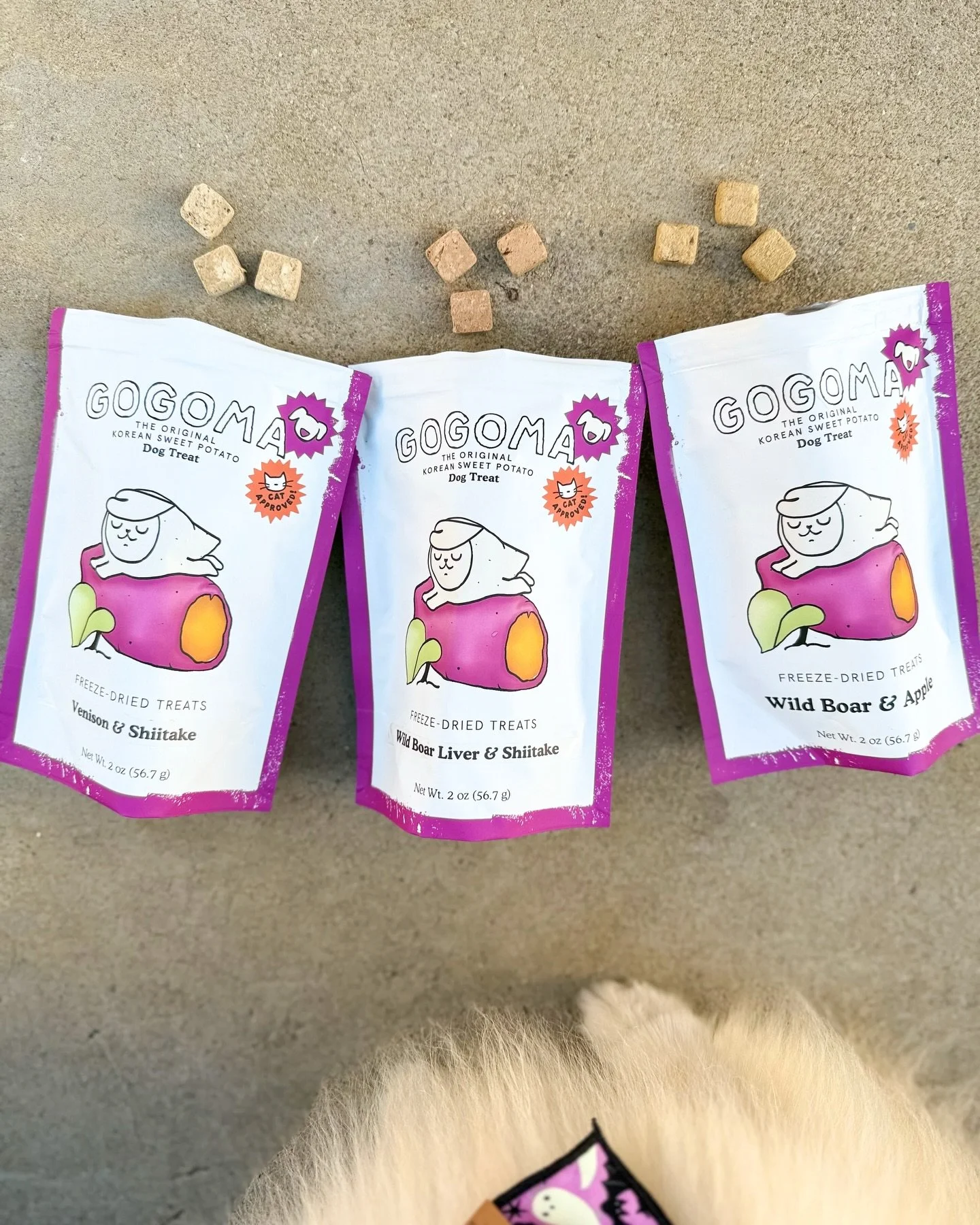 now in stock in the shop: @gogomabakes new freeze-dried treats for dogs &amp; cats 🦌😋

~ venison &amp; shiitake mushroom
~ wild boar &amp; apple

currently available for pre-order but will be ready to ship by the 15th! we also have a full restock o