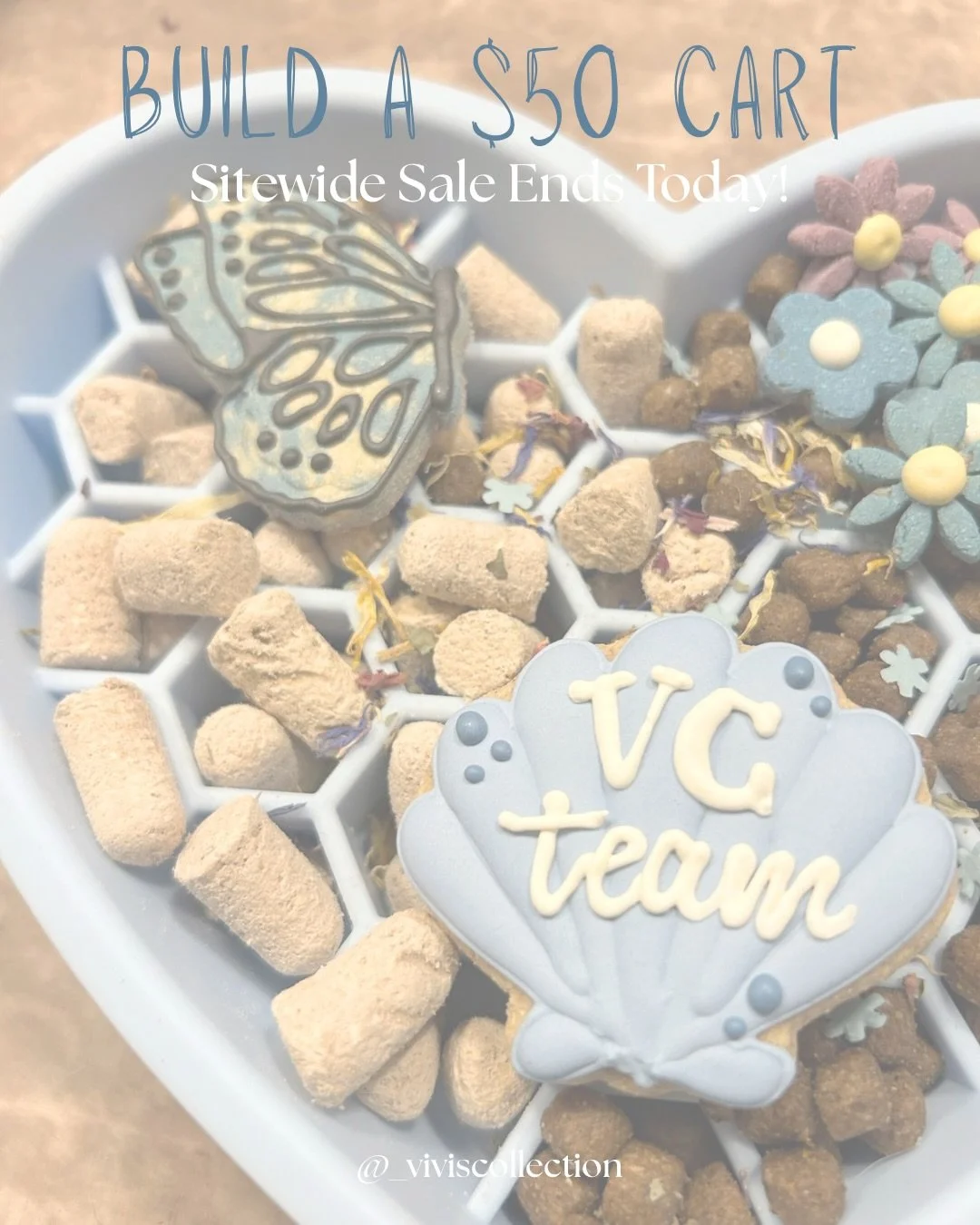 build a $50 sale cart with us 🩵🛒
&bull;
it&rsquo;s the L A S T day of our sitewide 25% off sale &amp; you do not want to miss out!! all orders today $50+ after discount will receive a special freebie on us ✨
&bull;
#viviscollection #canineenrichmen
