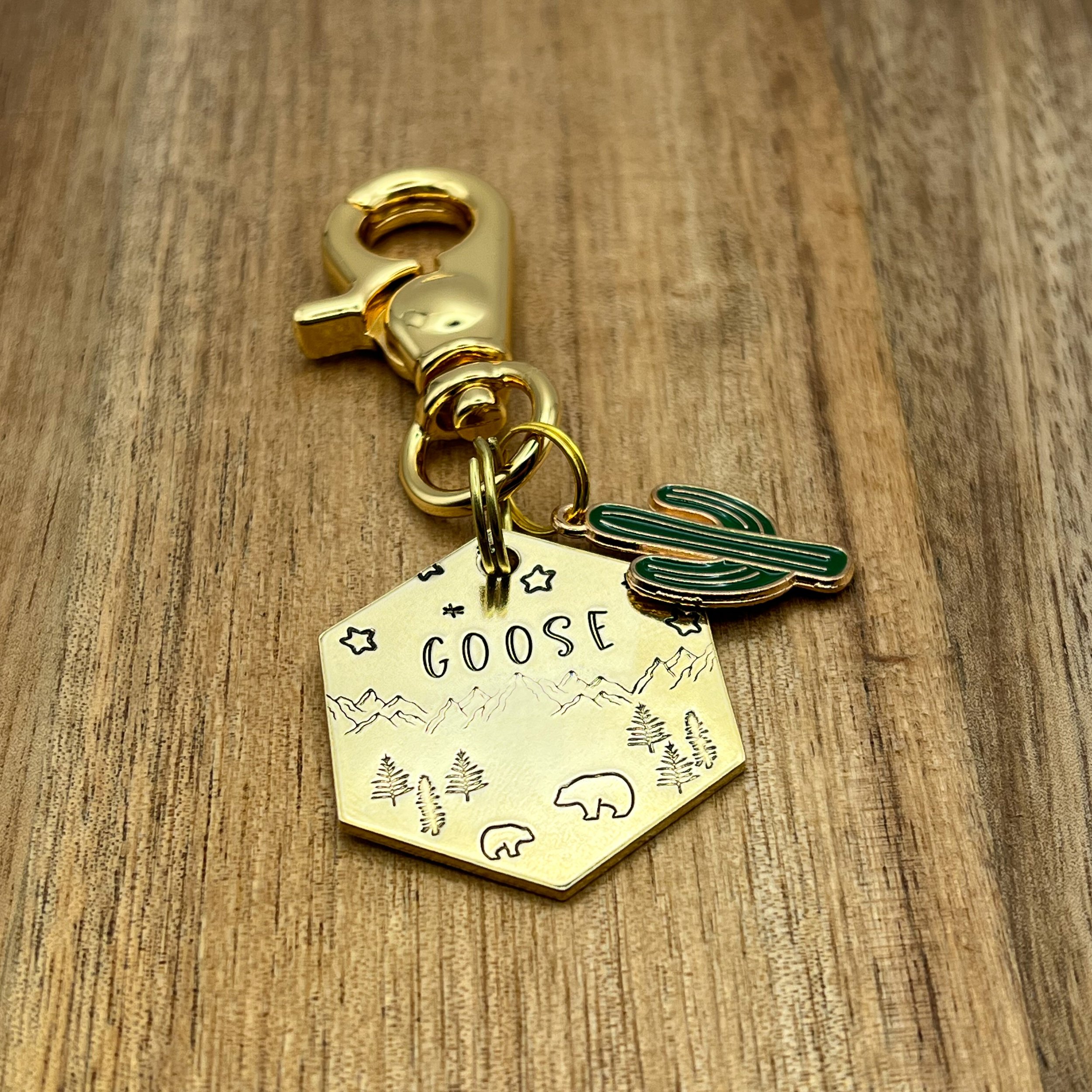 polar peak pet ID tag | custom metal hand stamped tag