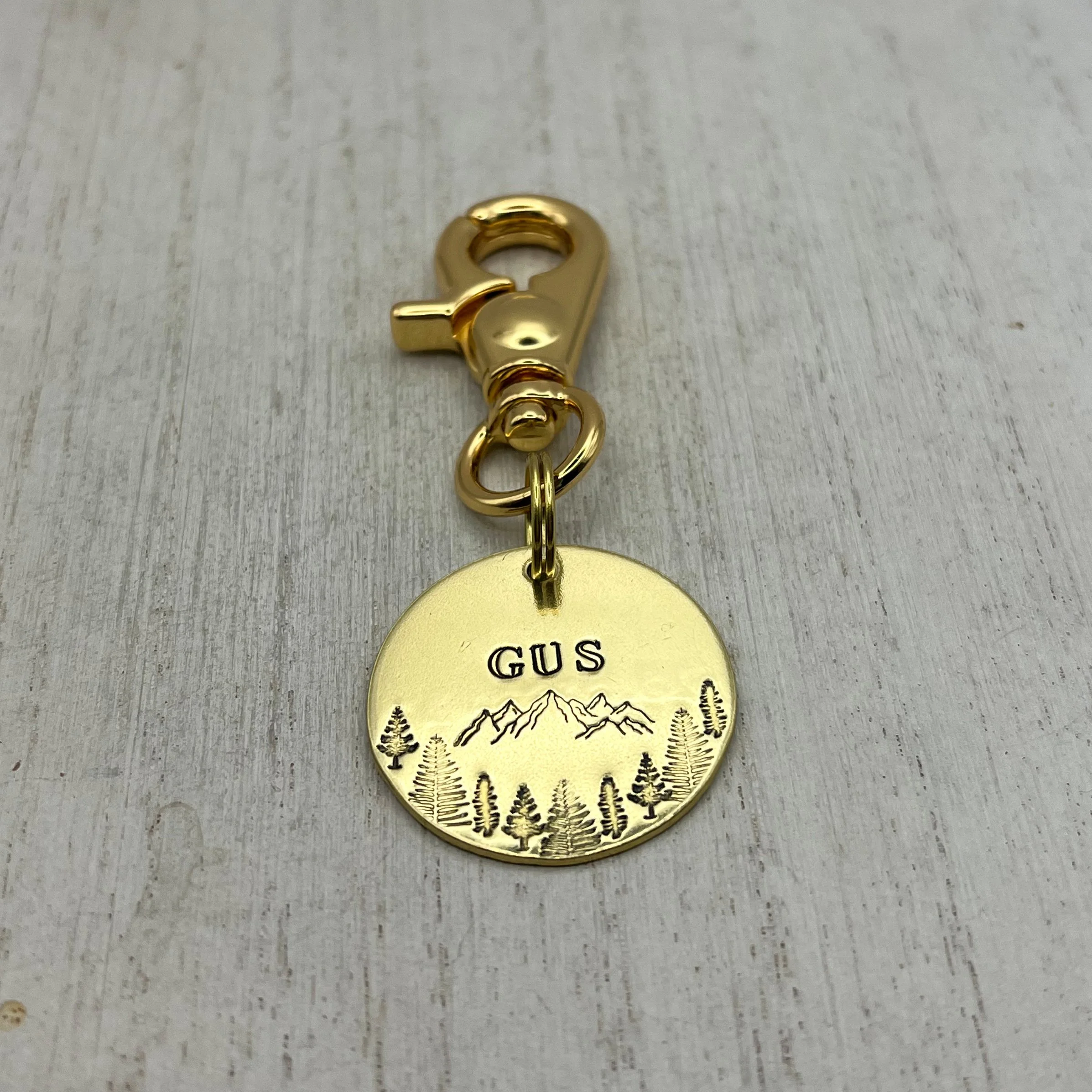 alpine air pet ID tag | custom metal hand stamped tag
