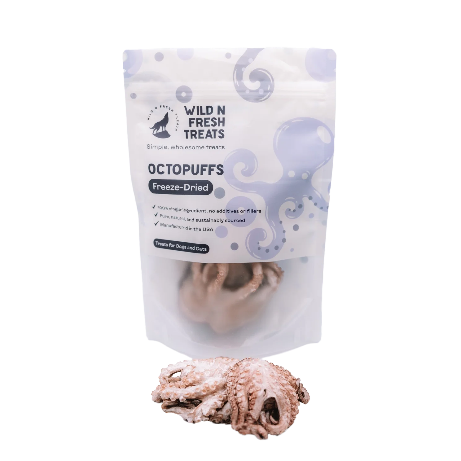 Wild n Fresh Treats Freeze-Dried Octopuffs | Cat & Dog Treats