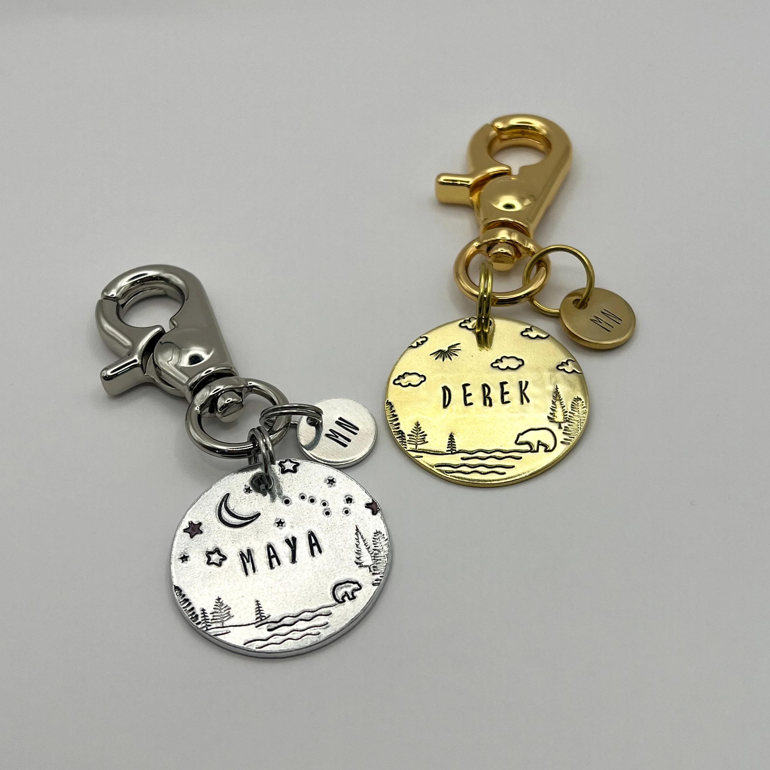 custom design pet ID tag | custom metal hand stamped tag