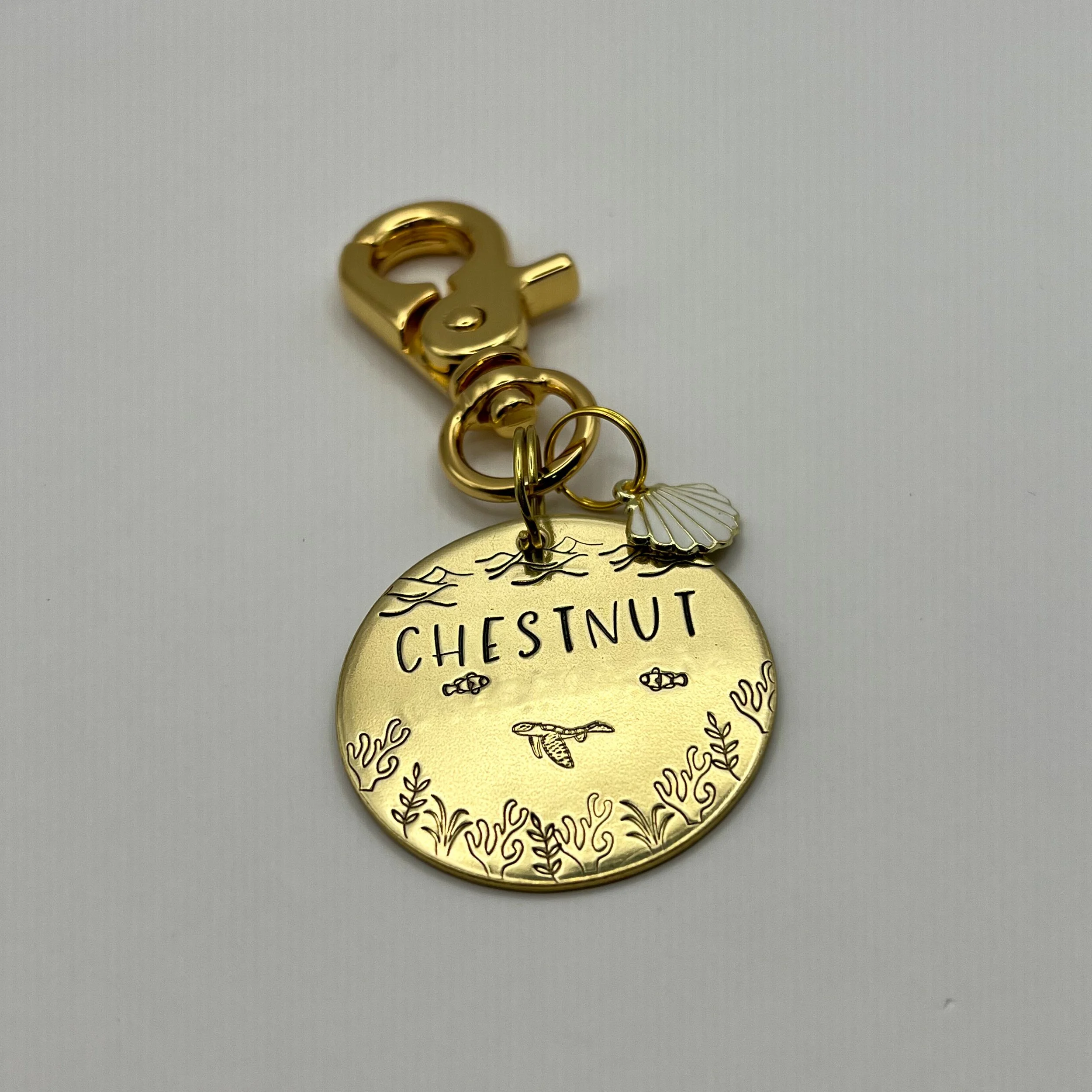 deep dive pet ID tag | custom metal hand stamped tag