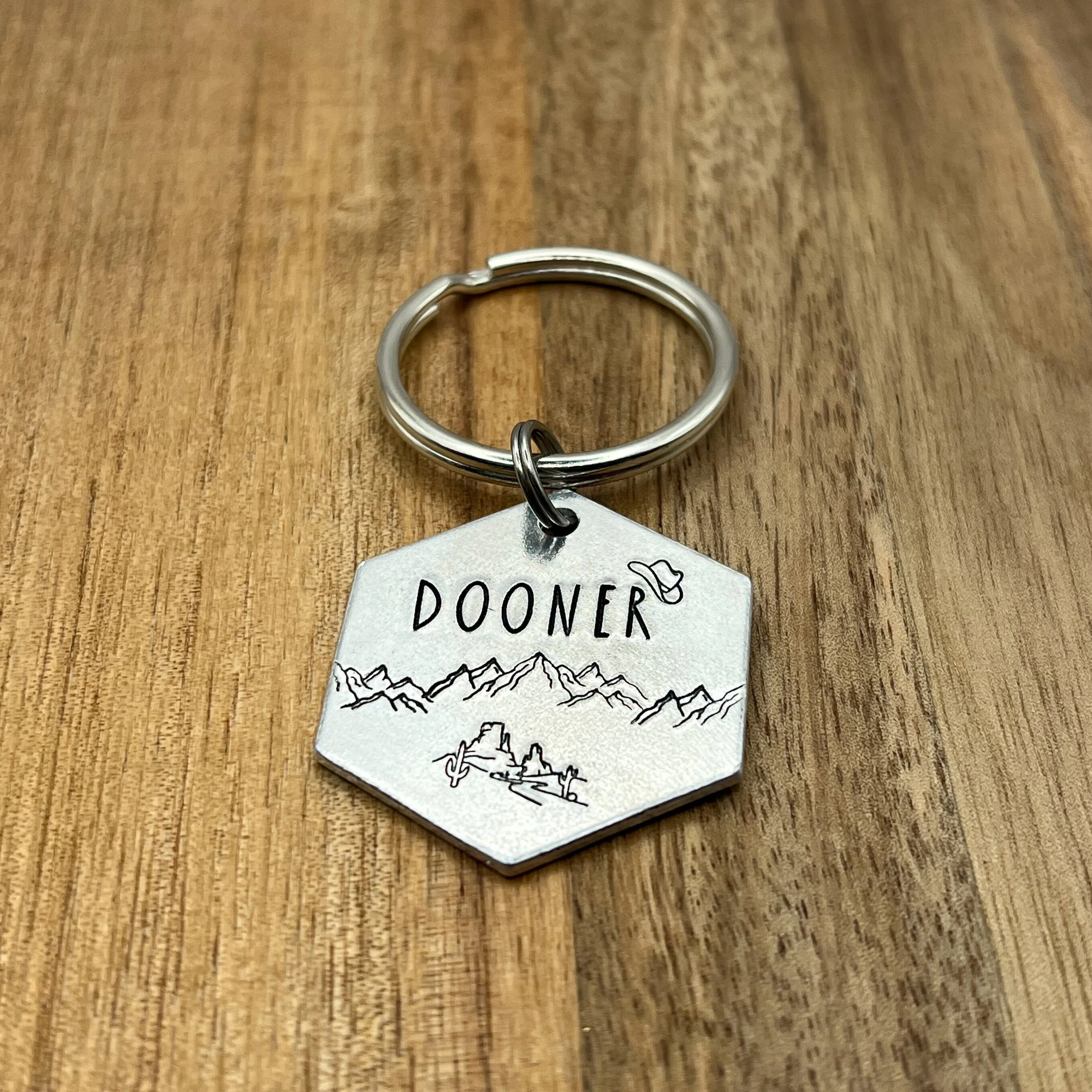 desert valley pet ID tag | custom metal hand stamped tag
