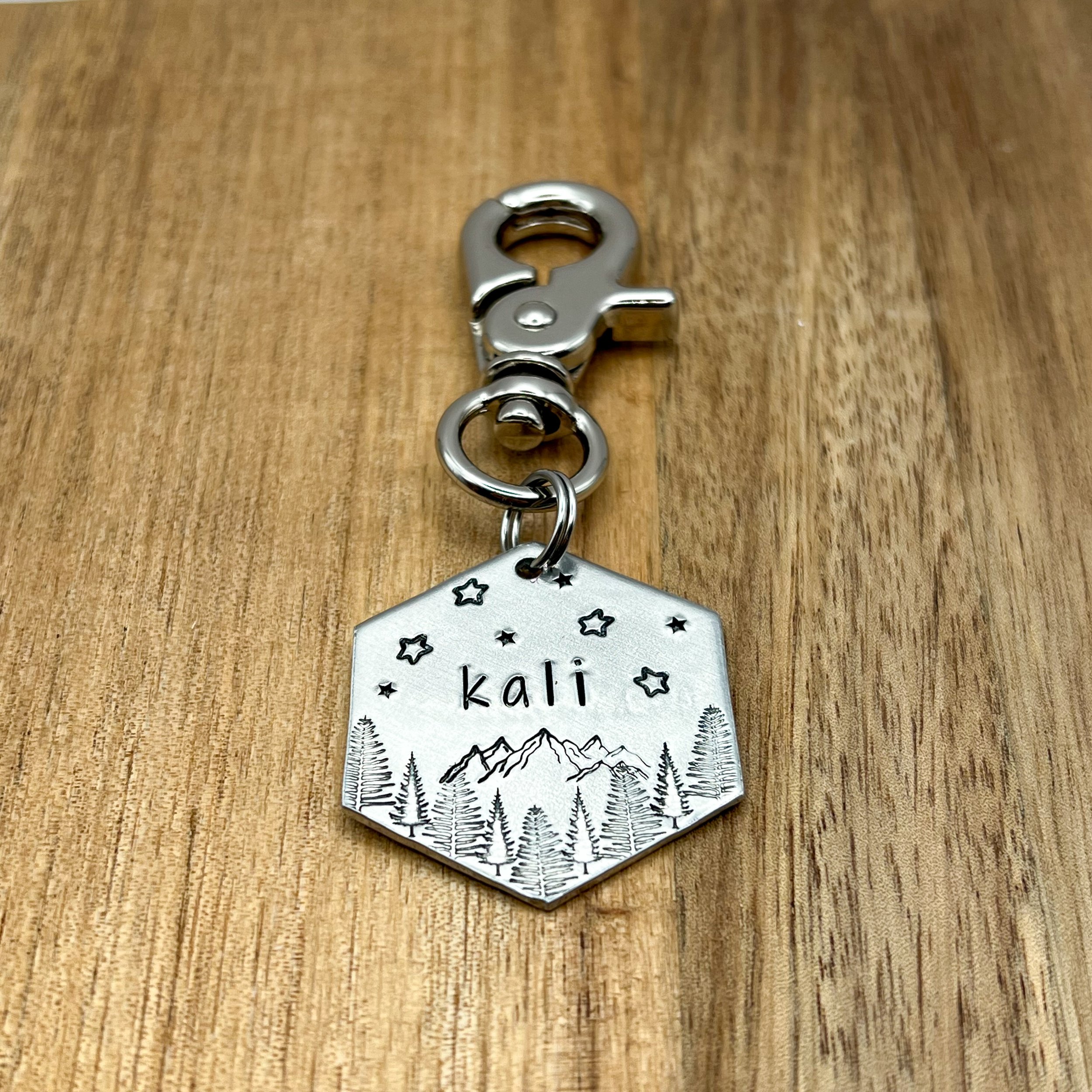nature's best pet ID tag | custom metal hand stamped tag