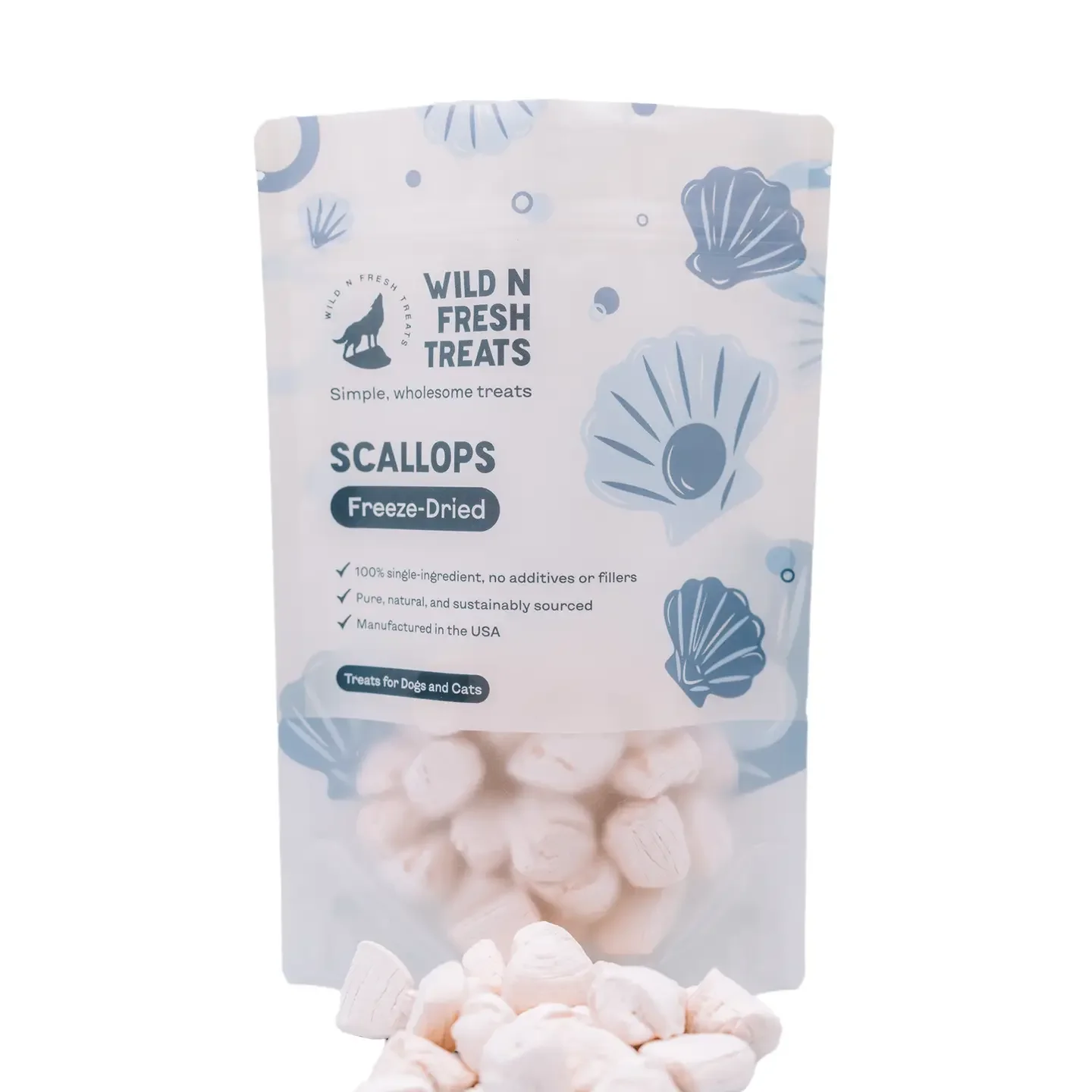Wild n Fresh Treats Freeze-Dried Scallops | Cat & Dog Treats
