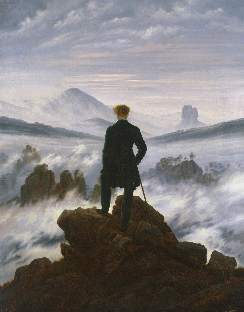 Wanderer über dem Nebelmeer, um 1817
