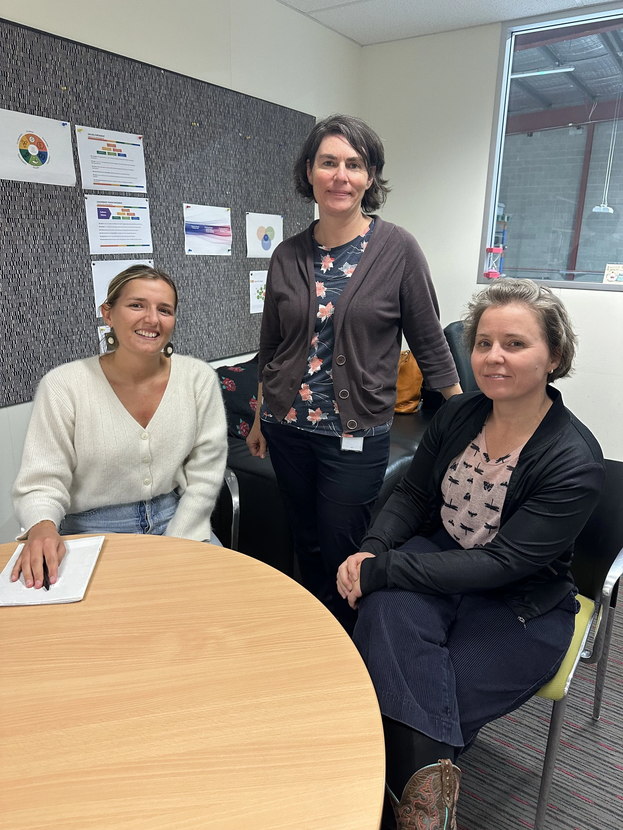 From right to left, Deborah Hill, Louise Palmer and Justine Segui