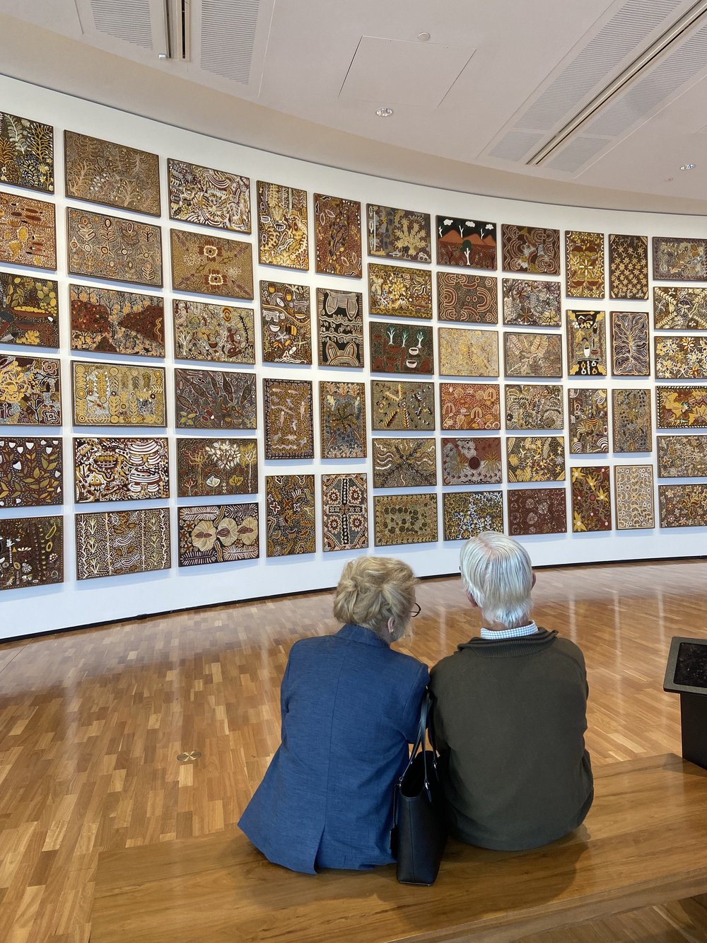 At the entrance of the Emily exhibition in the National Gallery of Australia, Canberra