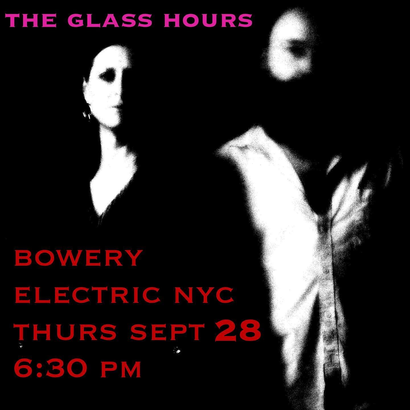 did i mention @theglasshours is playing @theboweryelectric tomorrow night?  i didn&rsquo;t?  well!  we are with @melaniemaclaren @thefakepaulmoody and @torriweidinger ⚡️⚡️doors at 6:30, our set at 7 sharp!  be there or be 🟥