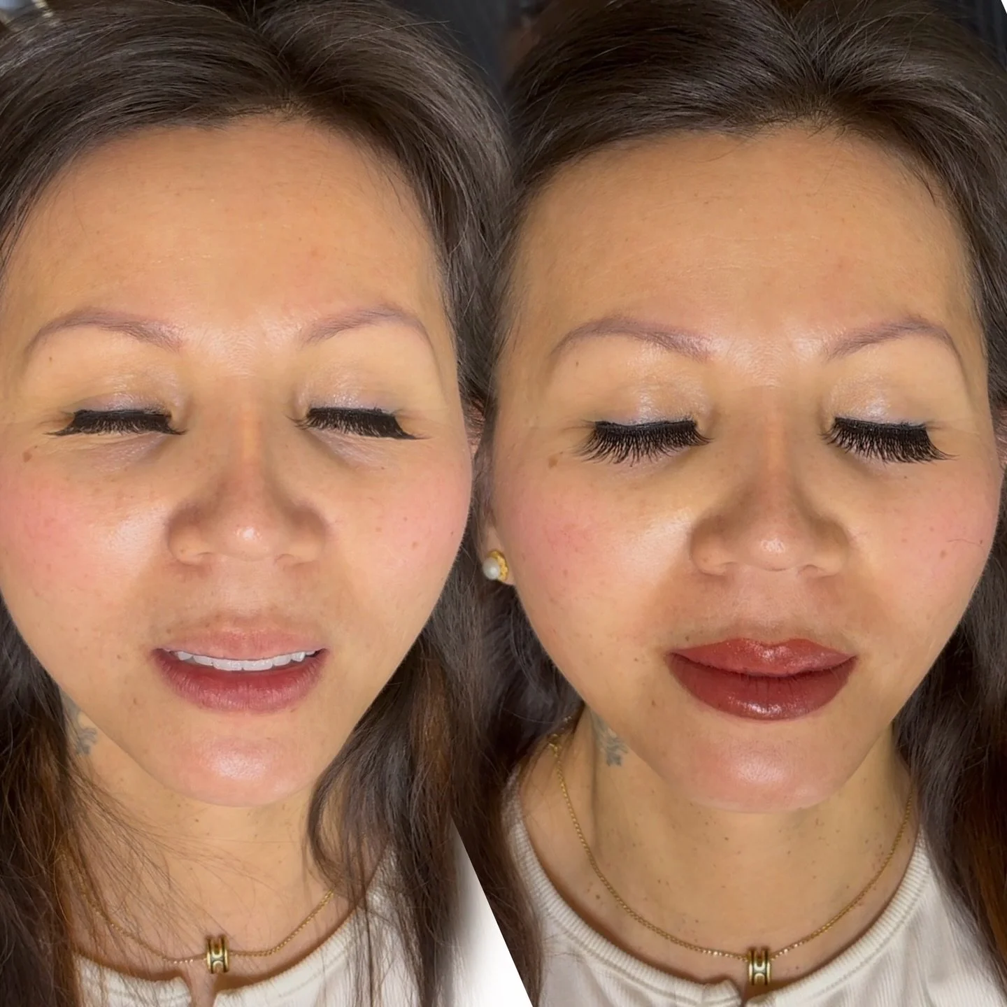 Just getting started 💄 Lip blush today&hellip; brows and liner next week for the full glow-up ✨

I have only 2 more spots in April left for those last minute color boosts before I leave, so stop procrastinating!

My friend and colleague @tishalkenne