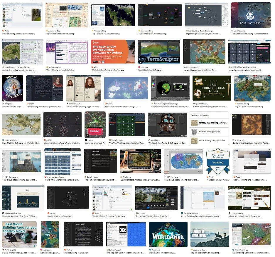 a google image search of a bunch of worldbuilding websites.