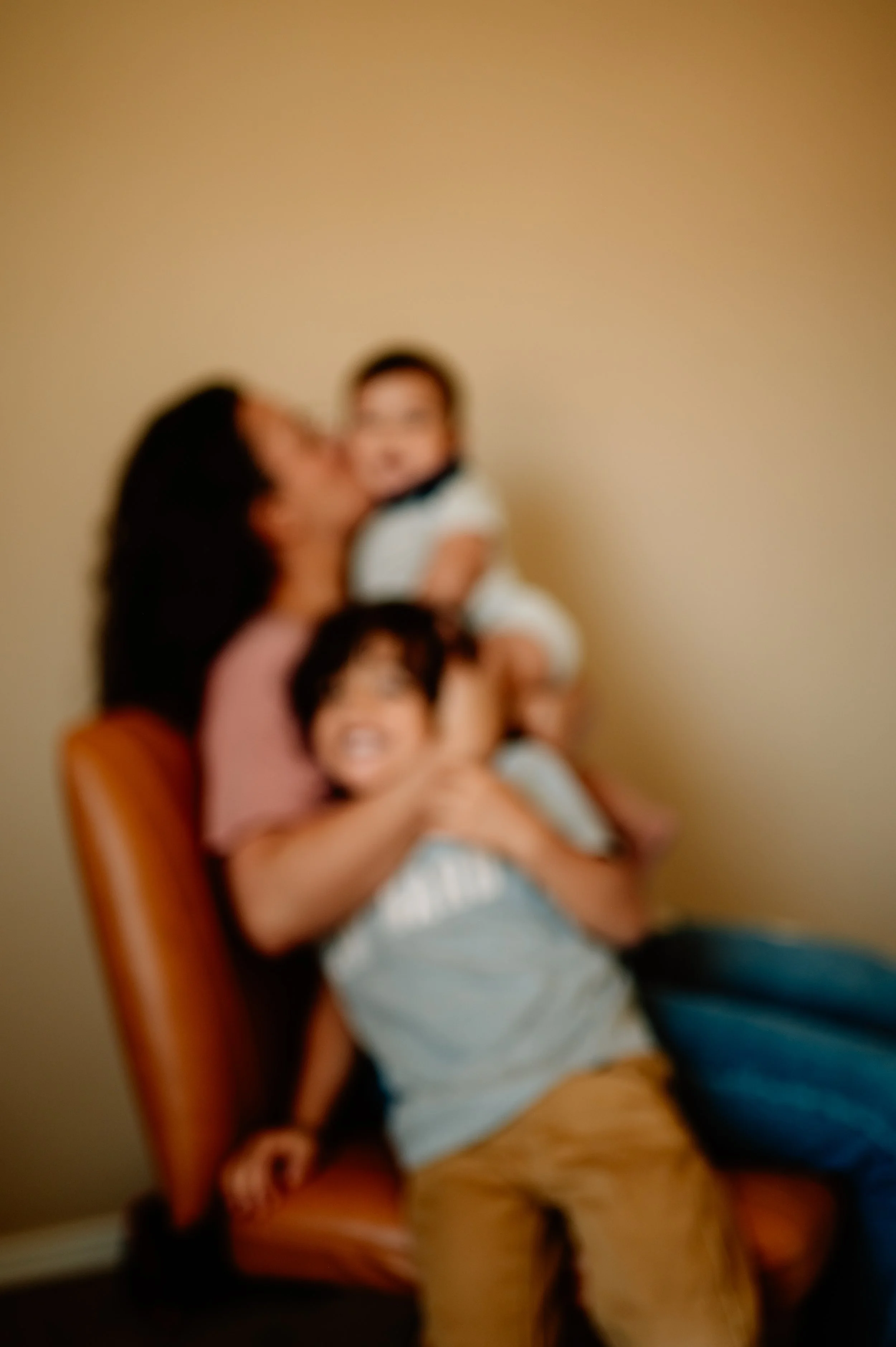 blurry family photo to maintain children's online privacy