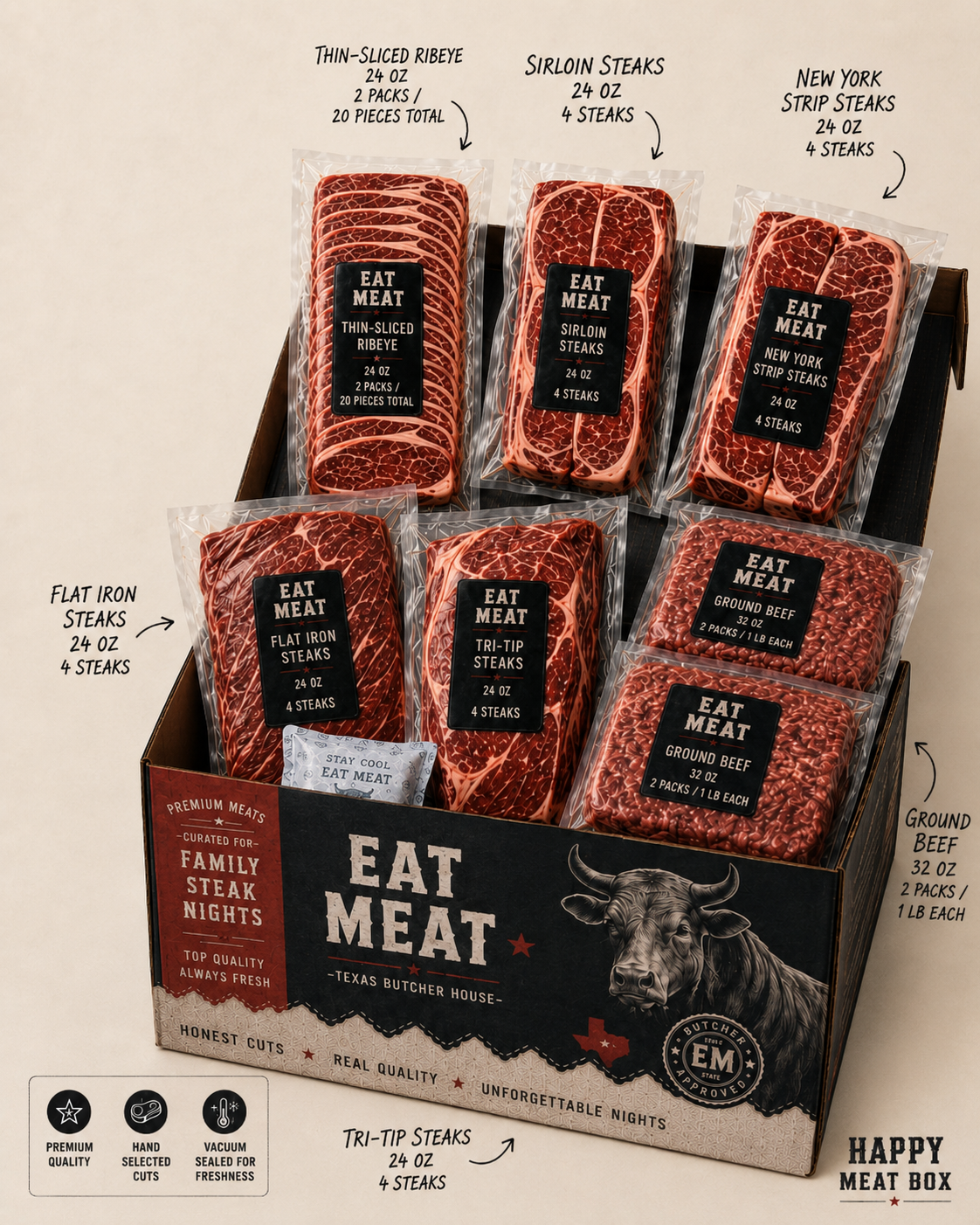 Happy Meat Box – Family Steak Night Edition