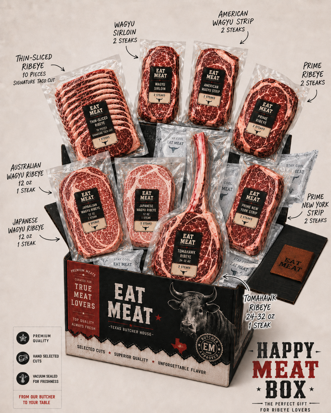 Happy Meat Box – Steakhouse Reserve Edition