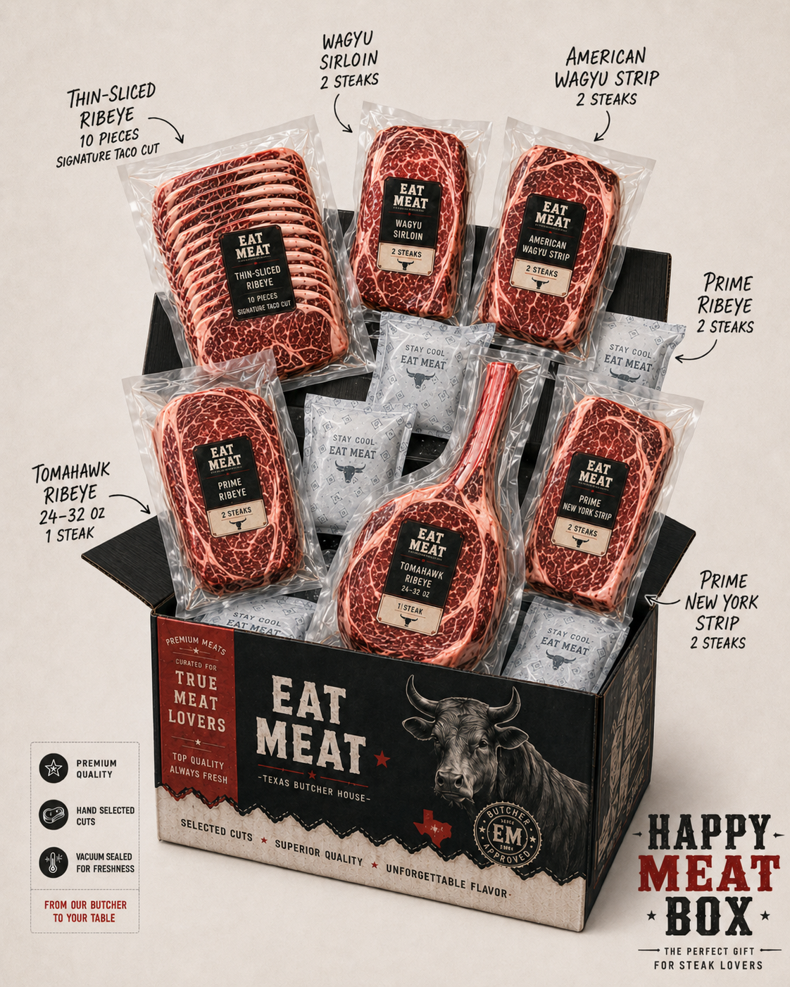 Happy Meat Box – Premium Steakhouse Edition