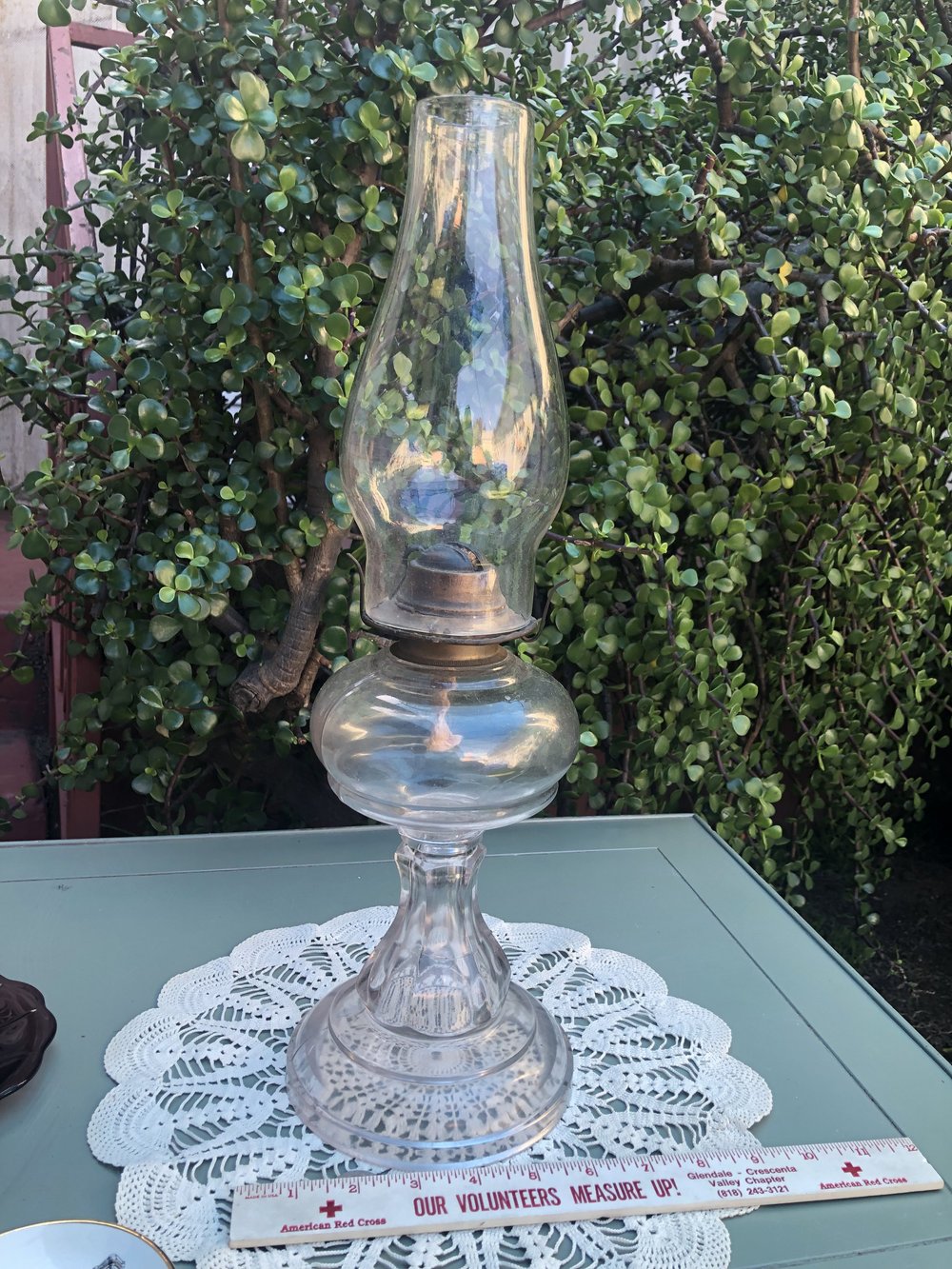 Antique Hurricane Pressed Glass Kerosene Oil Lamp — Visual Candy, image size:1000x1333