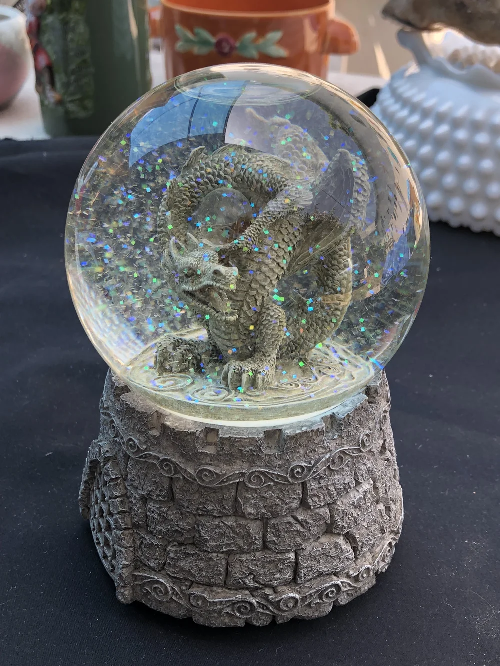 1997 Vandor Dragon Musical Snow Globe Music Box SOLD — Visual Candy