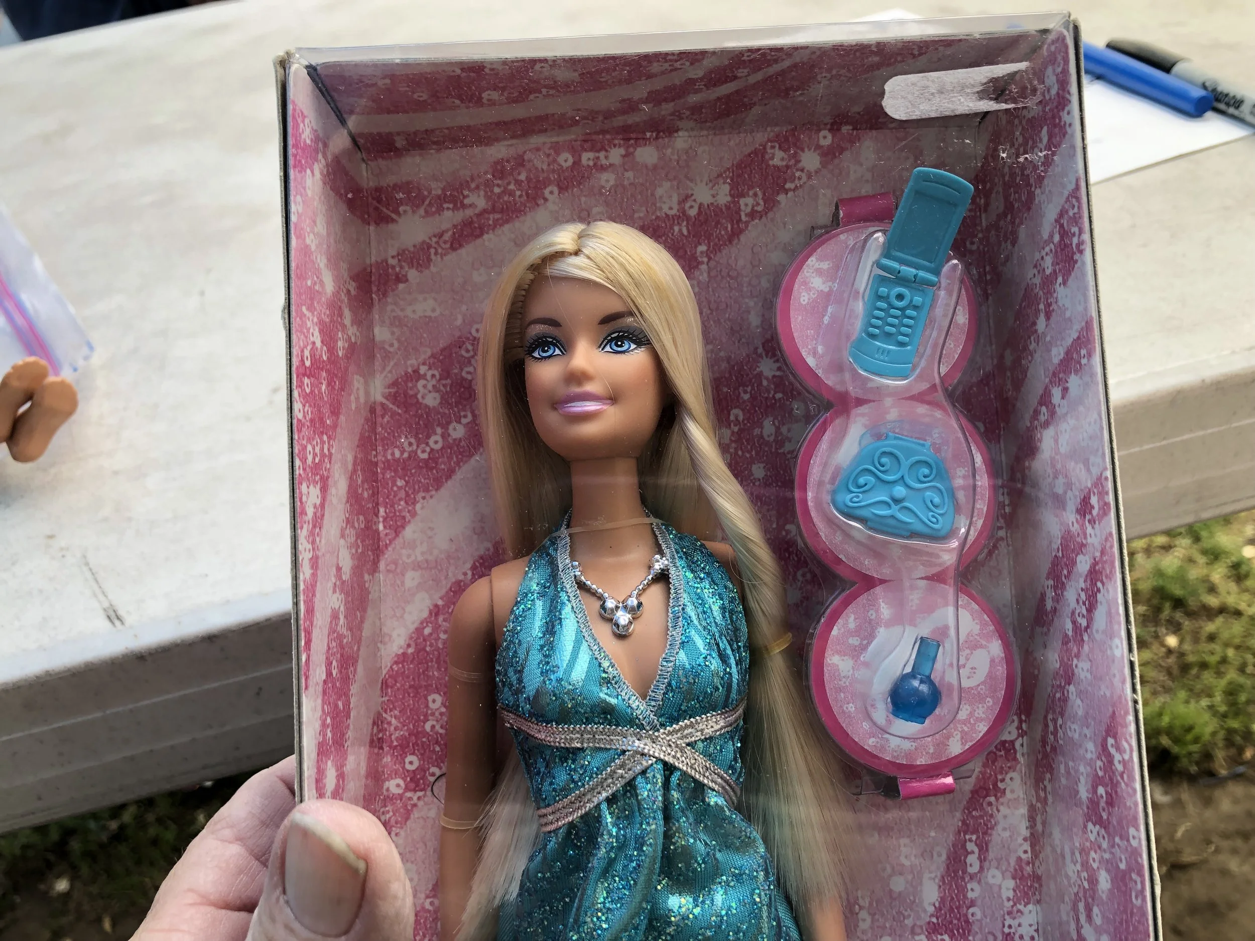 2009 Barbie in Box Blue Dress and Cellphone SOLD  Visual Candy
